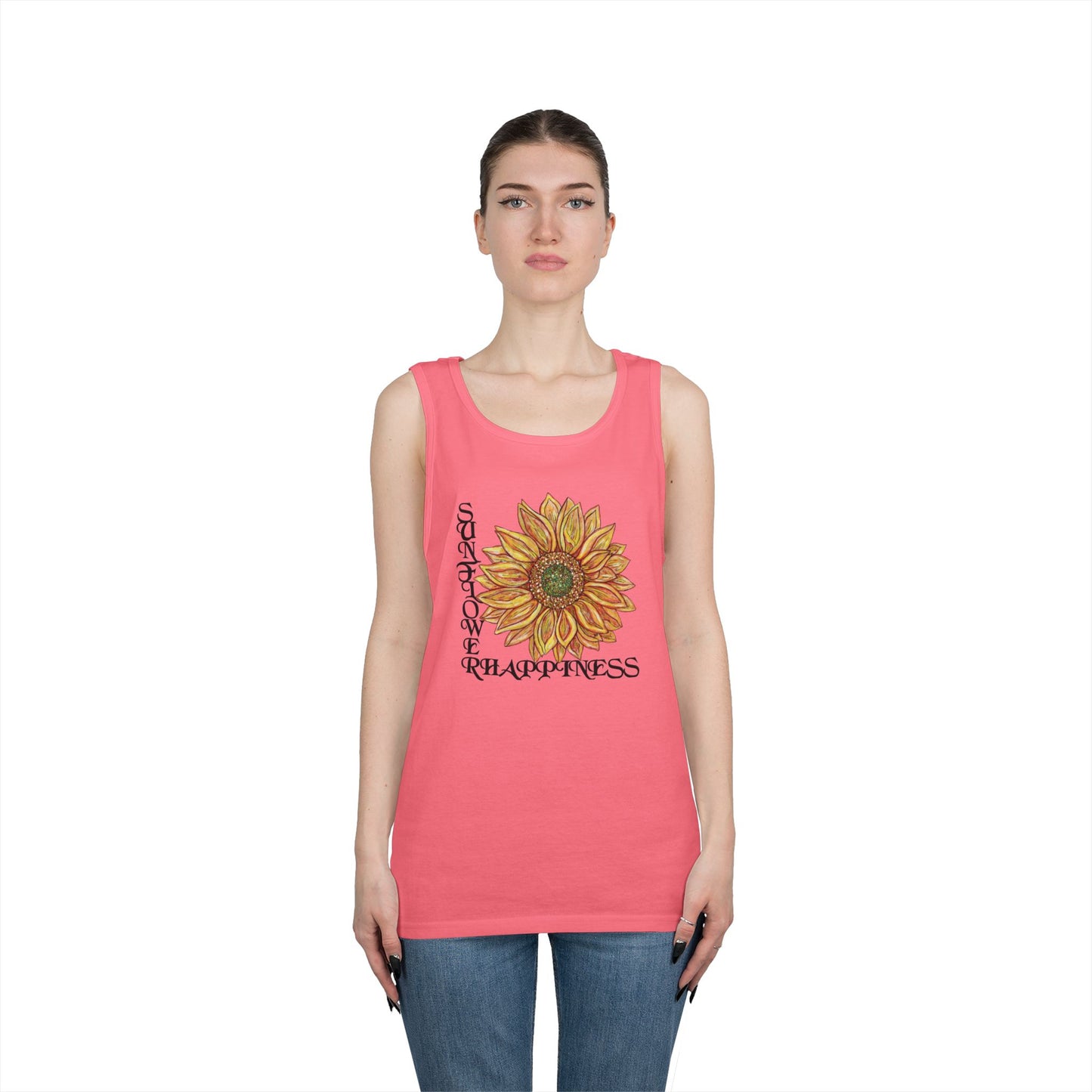 Sunflowers and Happiness Unisex Heavy Cotton Tank Top