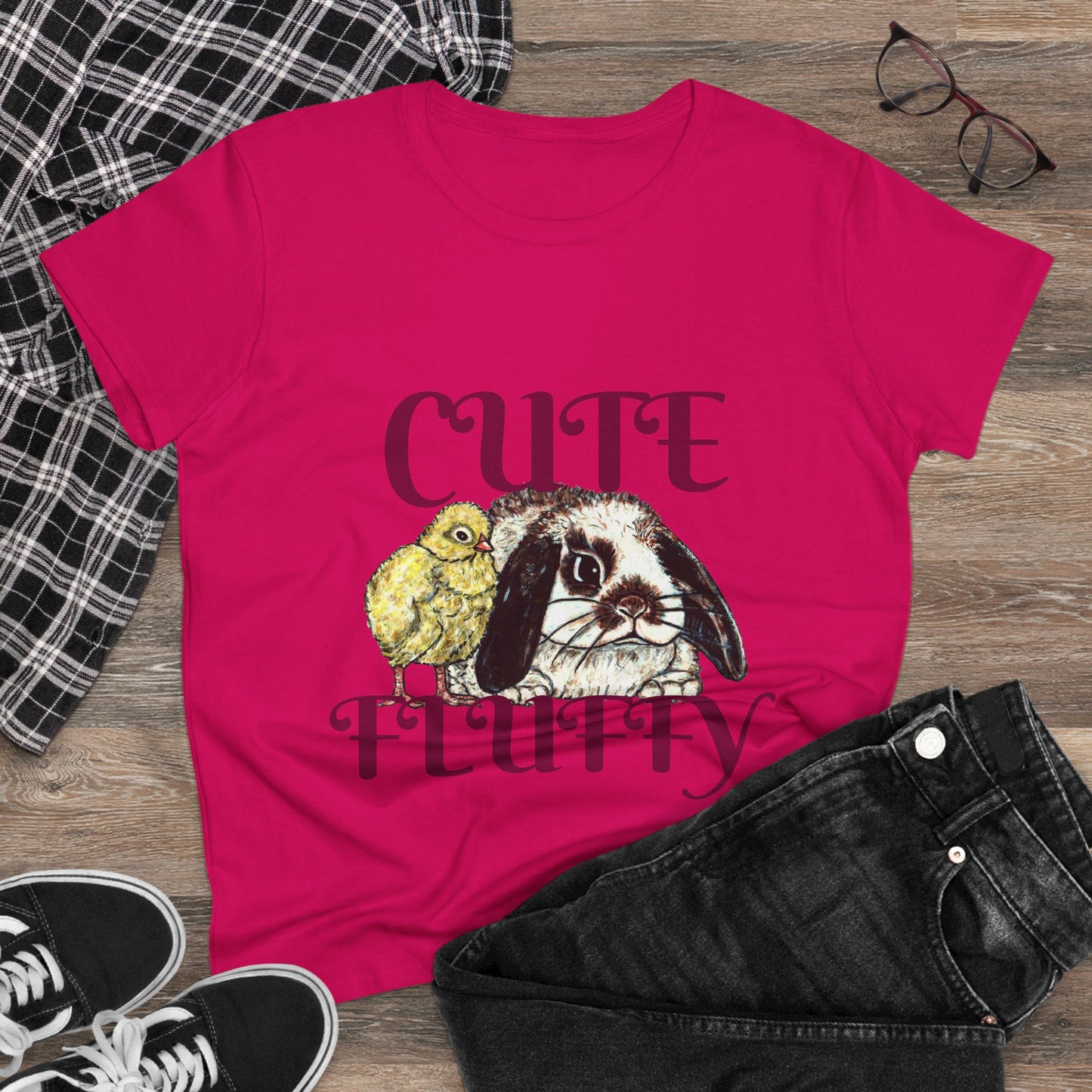 Cute and Fluffy Women's Midweight Cotton Tee