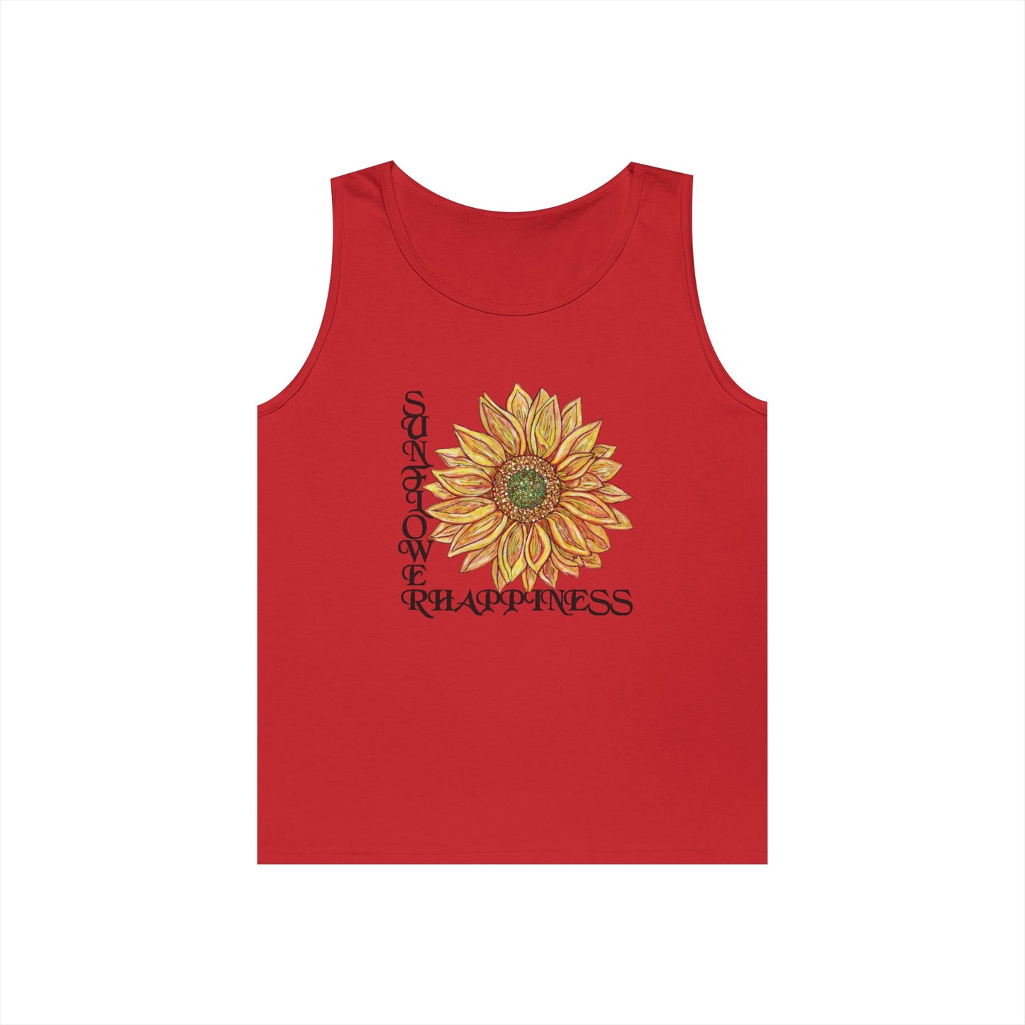 Sunflowers and Happiness Unisex Heavy Cotton Tank Top