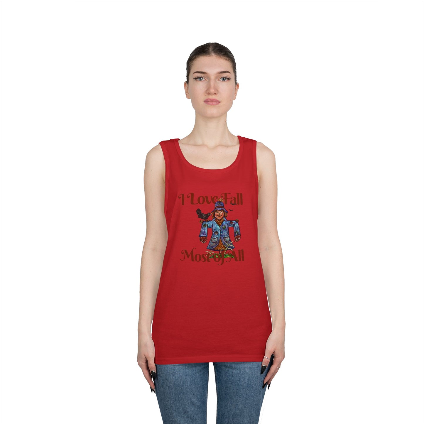 I Love Fall Most of All Unisex Heavy Cotton Tank Top