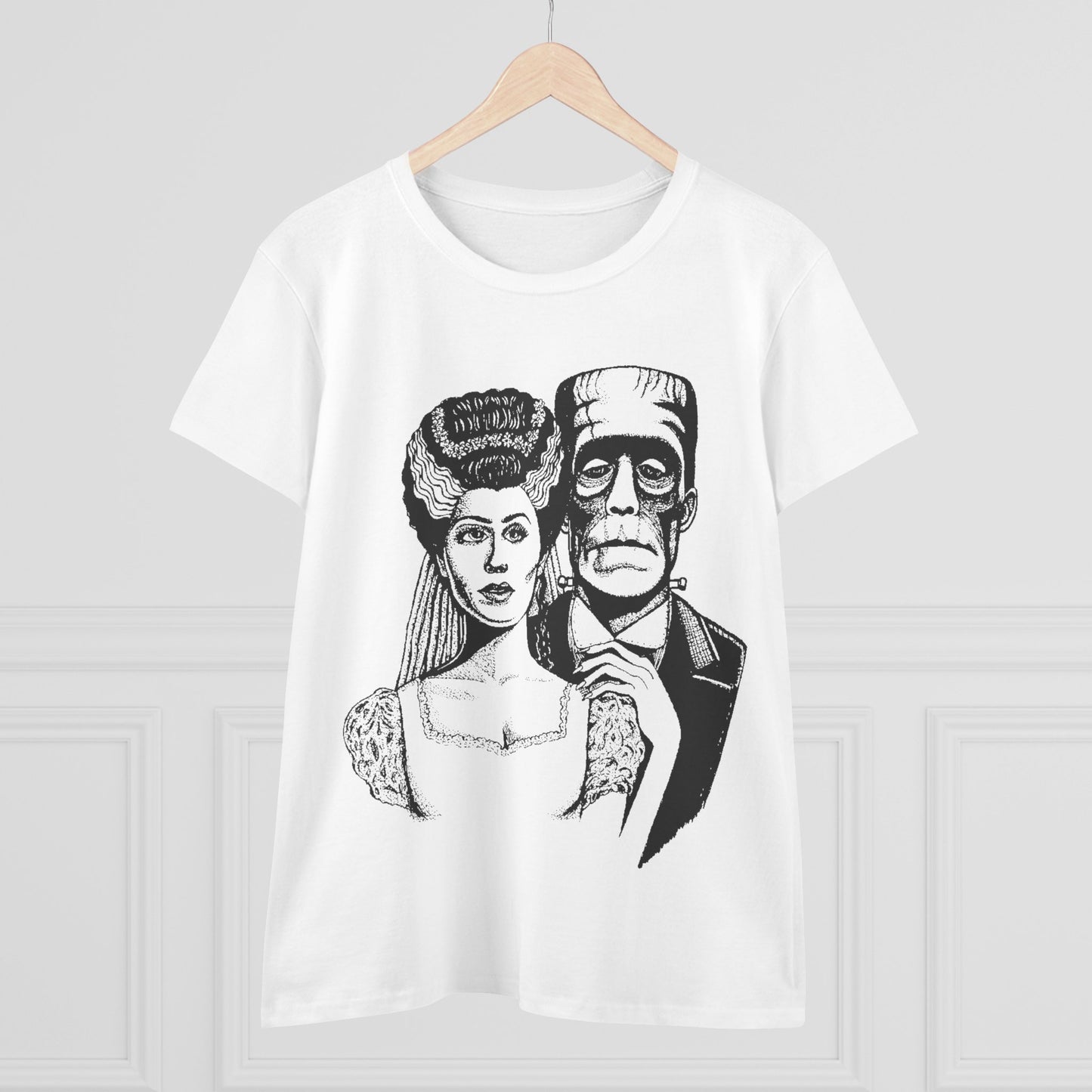 Frankenstein and Bride Women's Midweight Cotton Tee