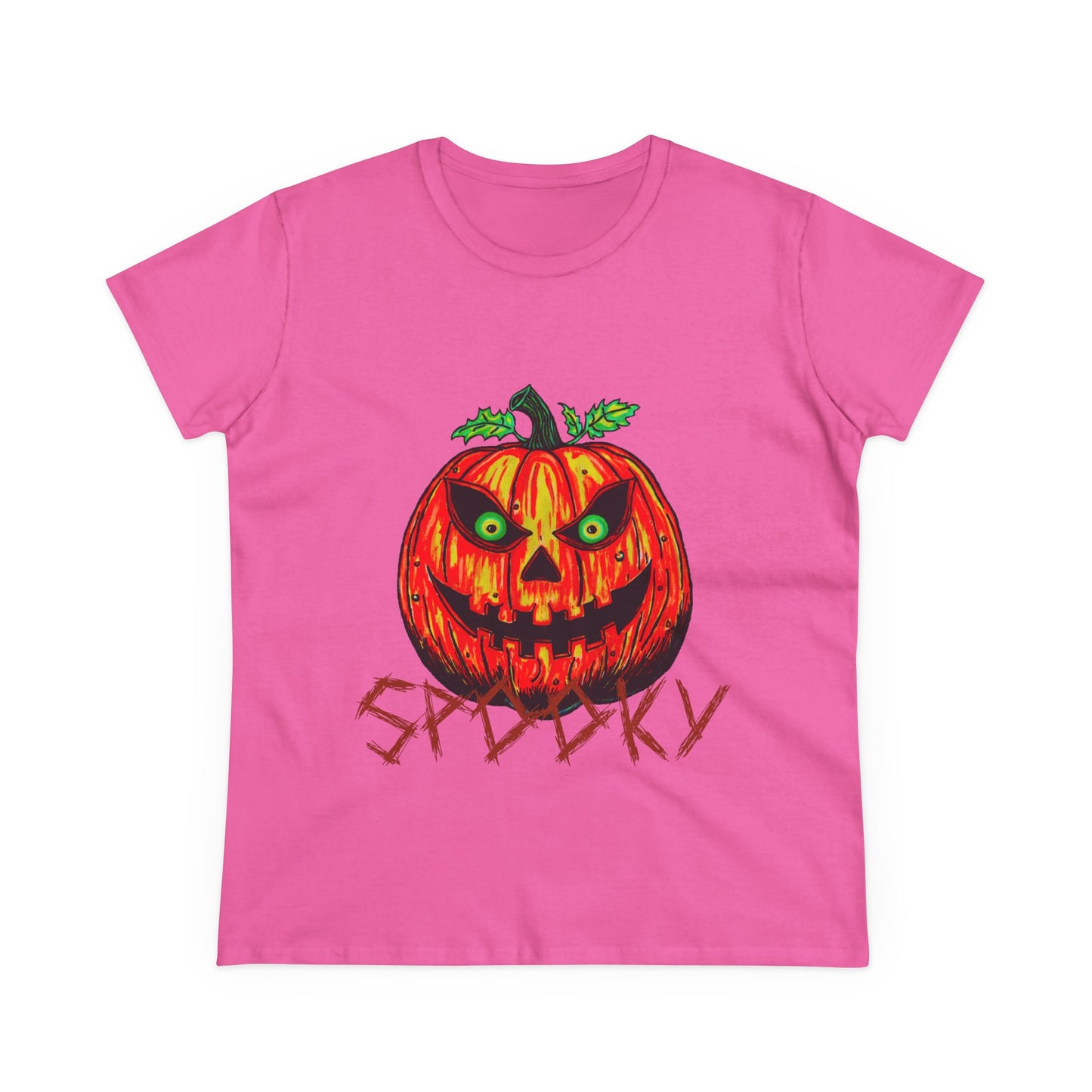 Spooky Jack-o-Lantern Women's Midweight Cotton Tee
