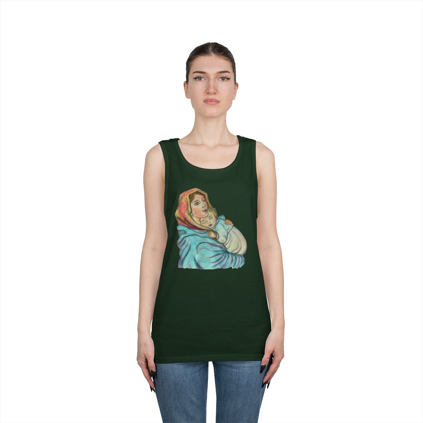 Mother and Child Unisex Heavy Cotton Tank Top