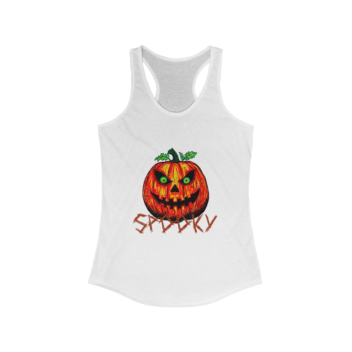 Spooky Jack-o-Lantern Women's Ideal Racerback Tank