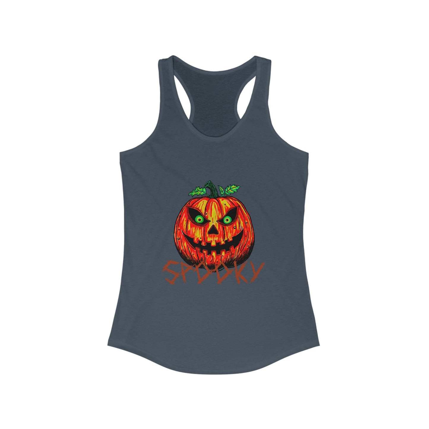 Spooky Jack-o-Lantern Women's Ideal Racerback Tank