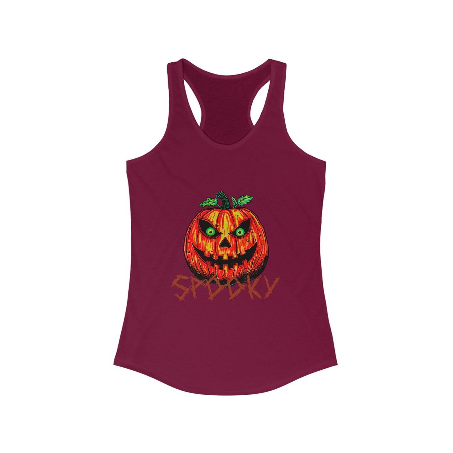 Spooky Jack-o-Lantern Women's Ideal Racerback Tank