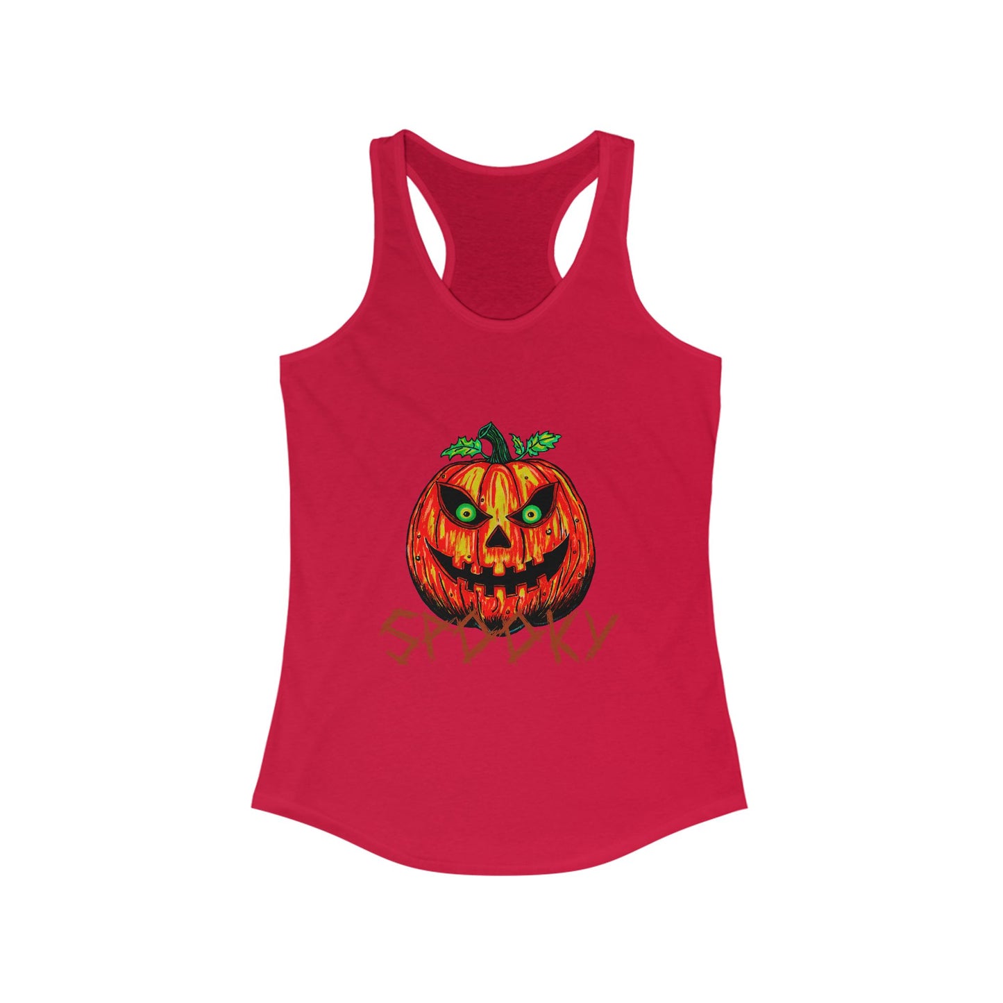 Spooky Jack-o-Lantern Women's Ideal Racerback Tank