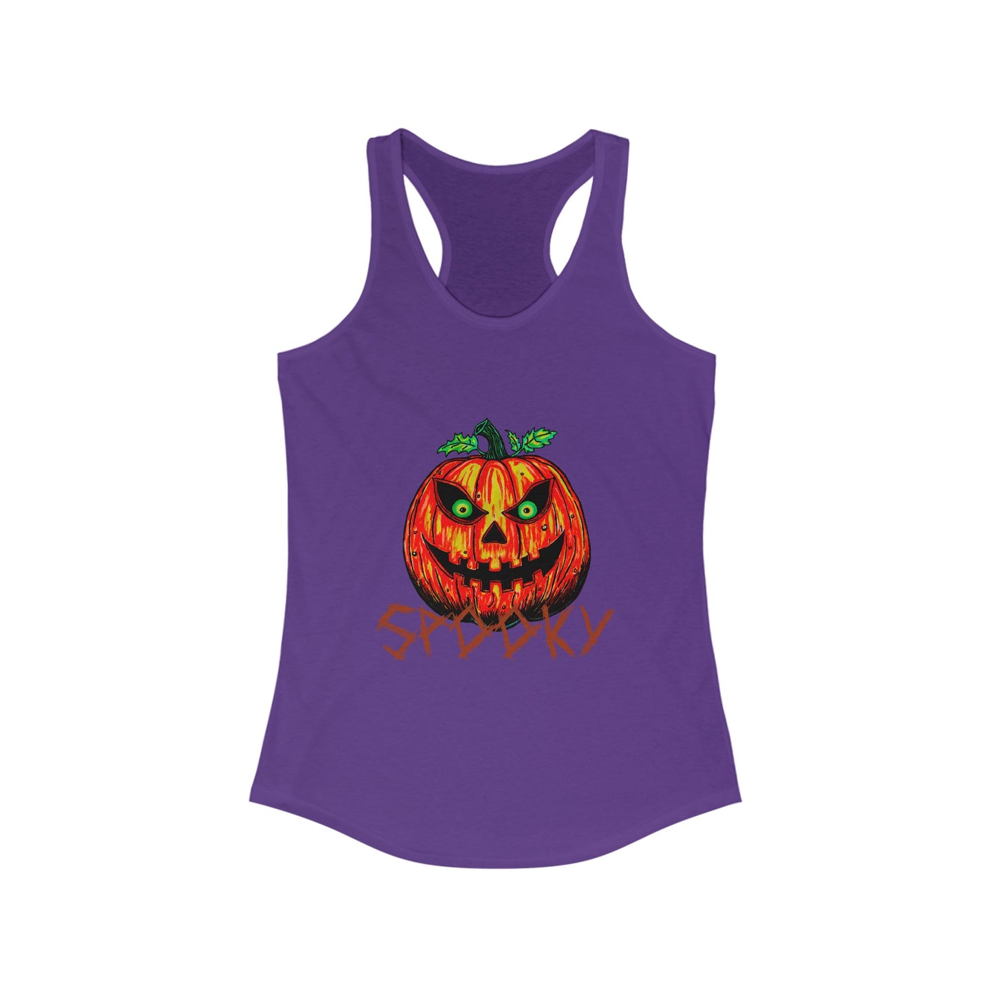 Spooky Jack-o-Lantern Women's Ideal Racerback Tank