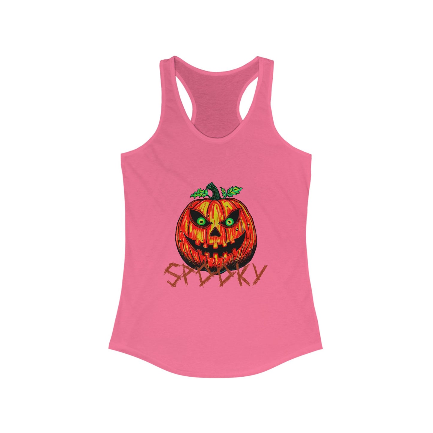 Spooky Jack-o-Lantern Women's Ideal Racerback Tank