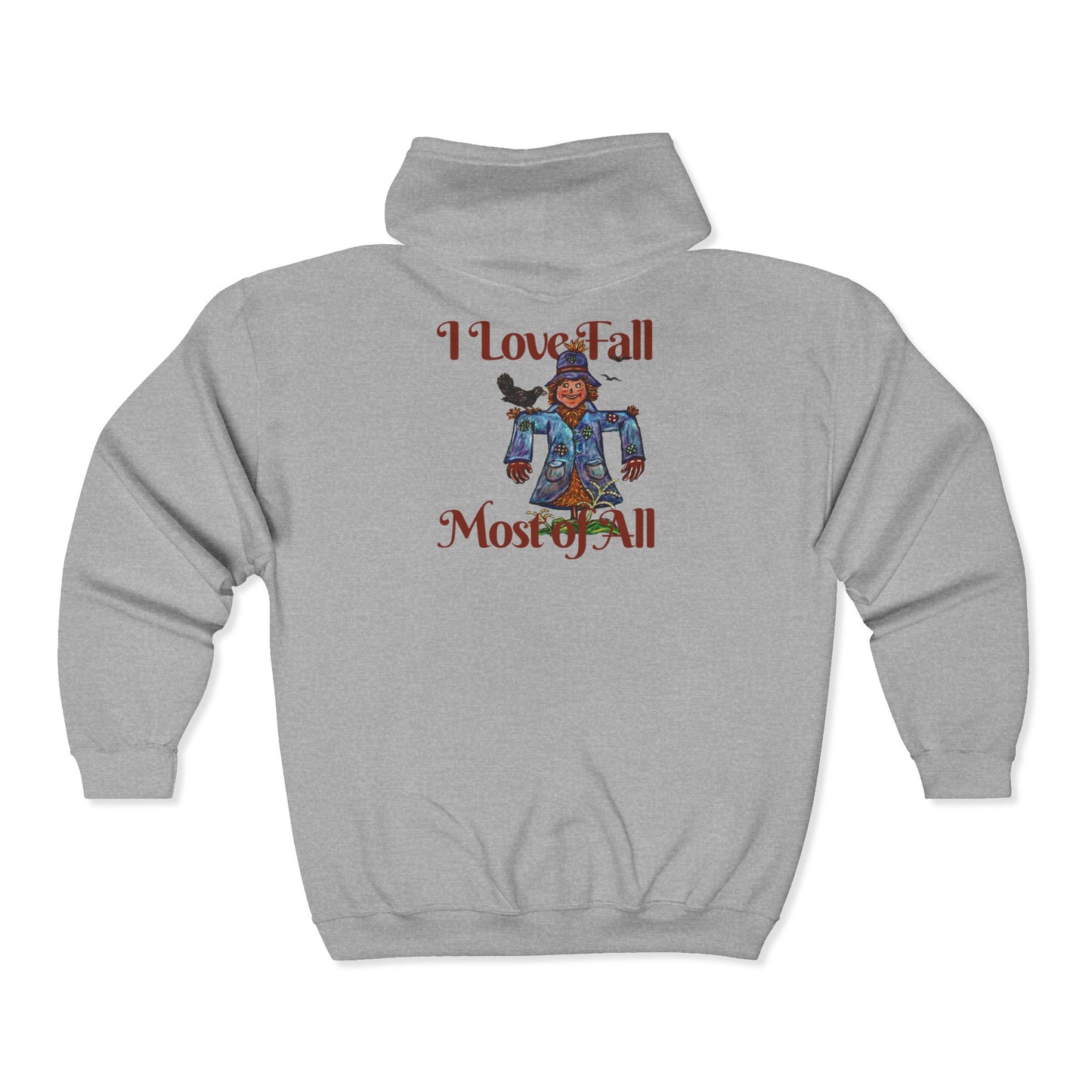 I Love Fall Most of All Unisex Heavy Blend™ Full Zip Hooded Sweatshirt