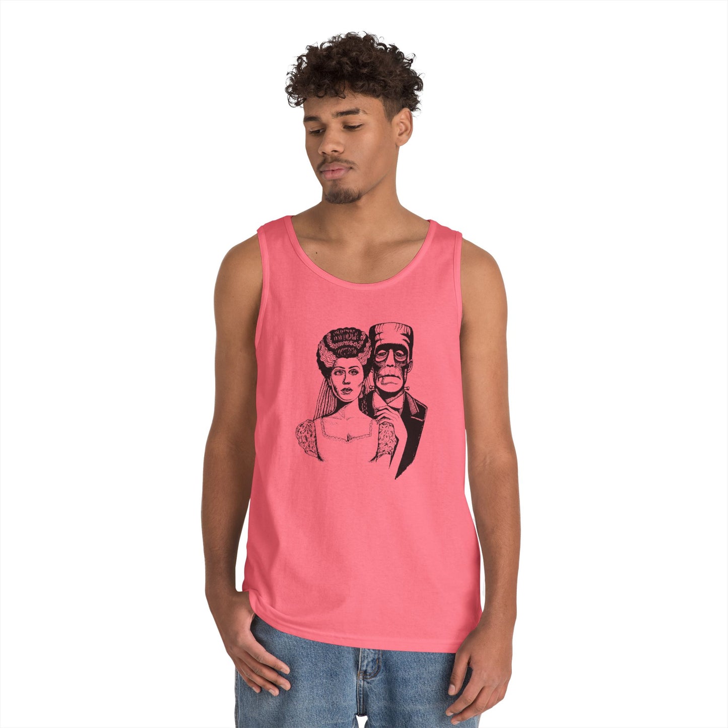Frankenstein and Bride Unisex Heavy Cotton Tank Top
