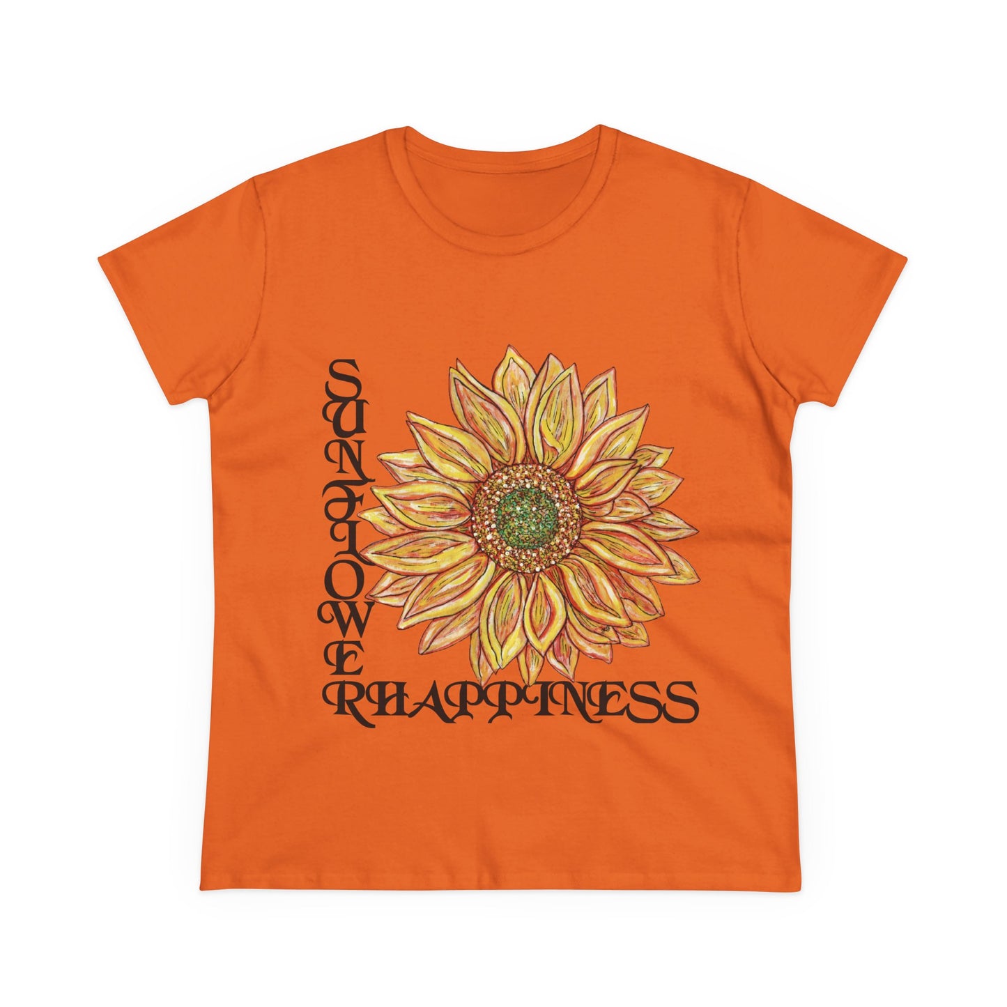 Sunflower and Happiness Women's Midweight Cotton Tee