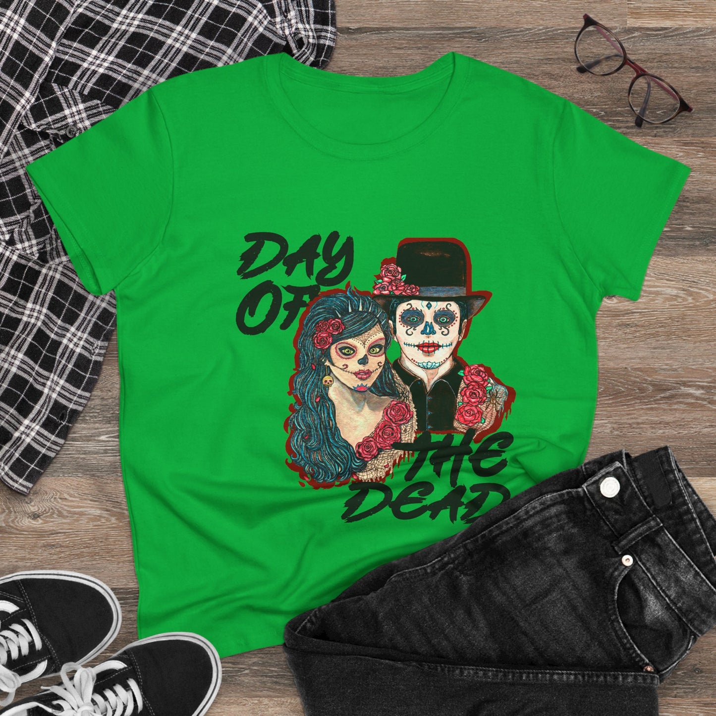 Day of the Dead Women's Midweight Cotton Tee