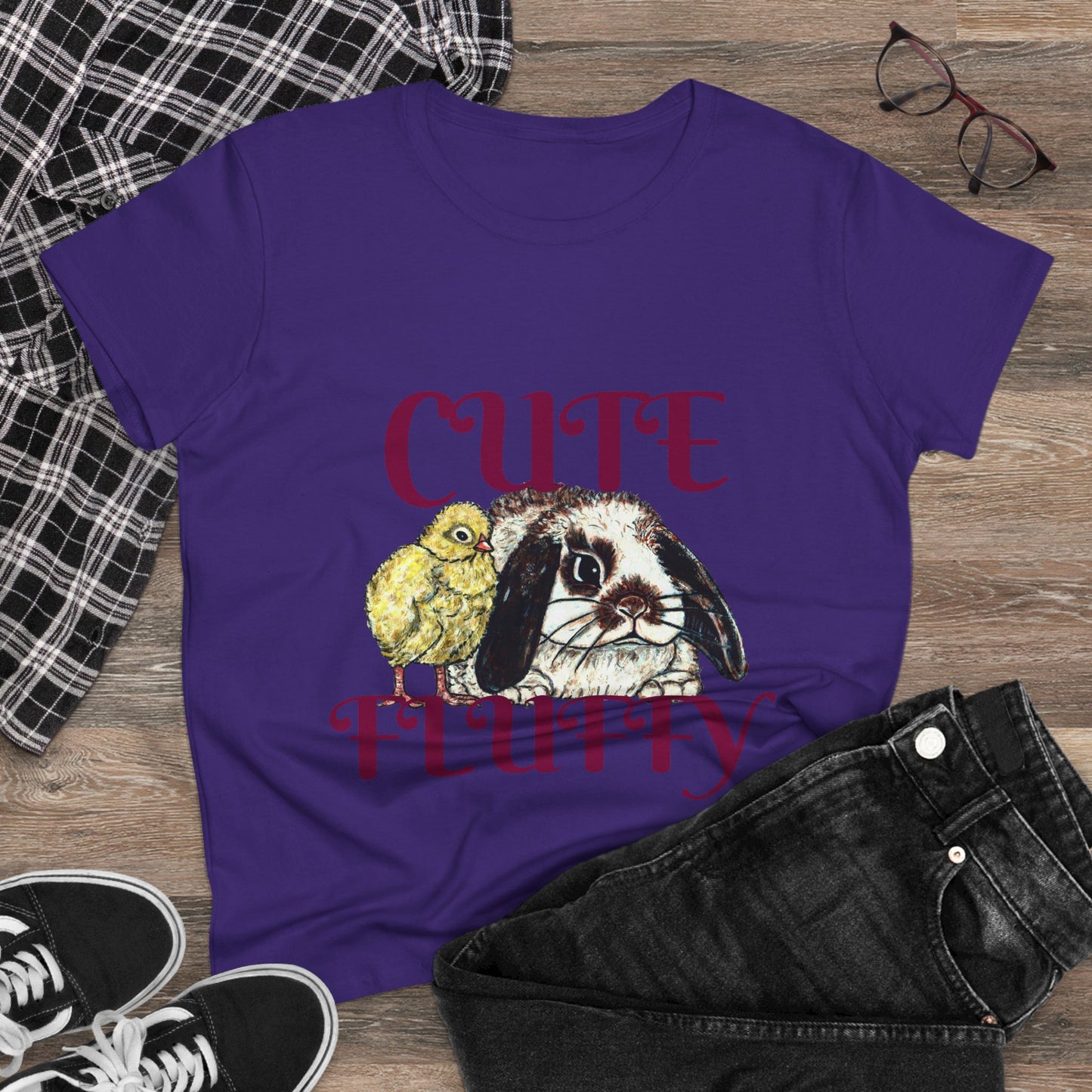 Cute and Fluffy Women's Midweight Cotton Tee