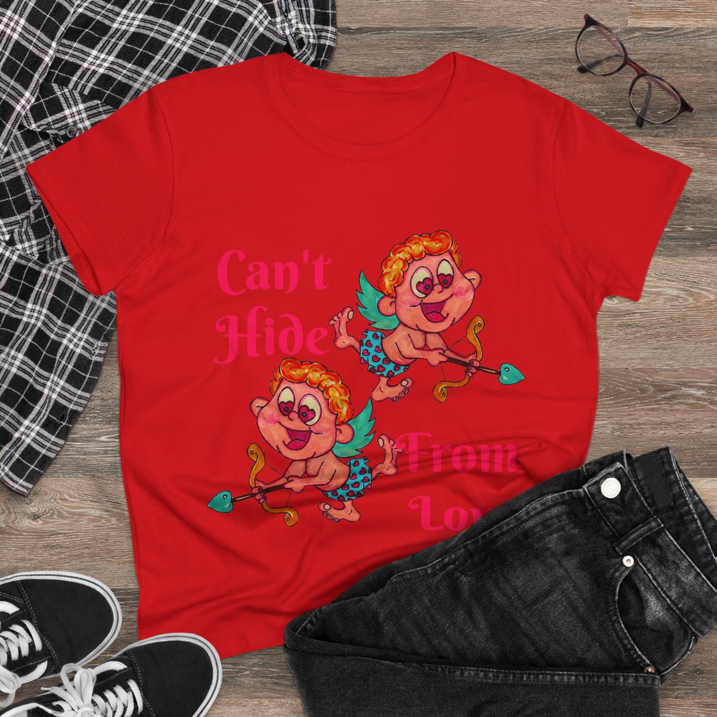 Can't Hide From Love Women's Midweight Cotton Tee