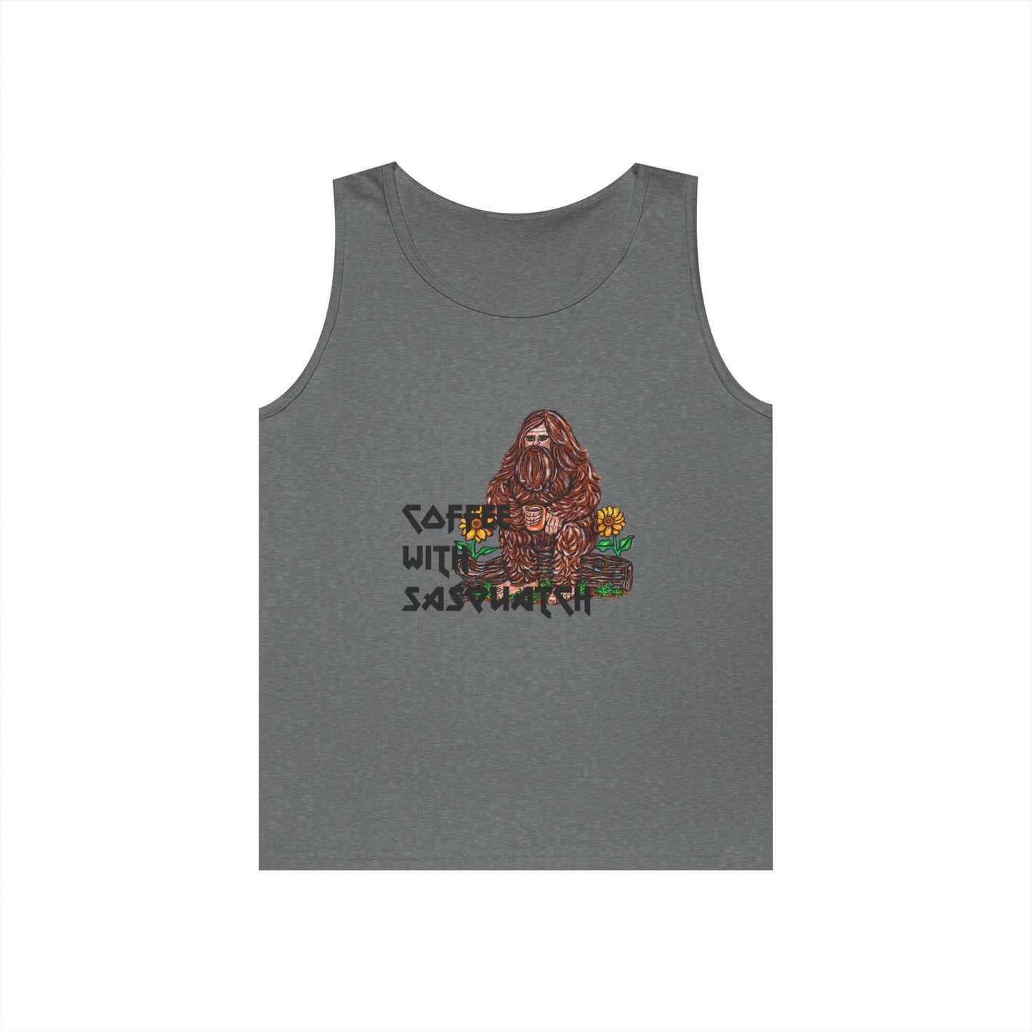 Coffee With Sasquatch Unisex Heavy Cotton Tank Top