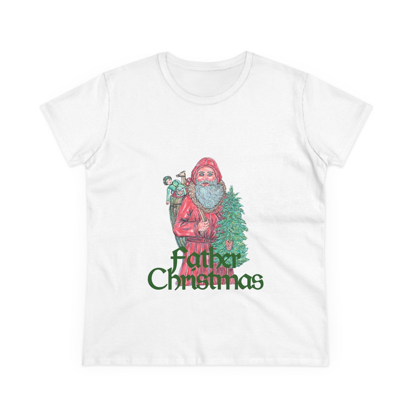 Father Christmas Women's Midweight Cotton Tee