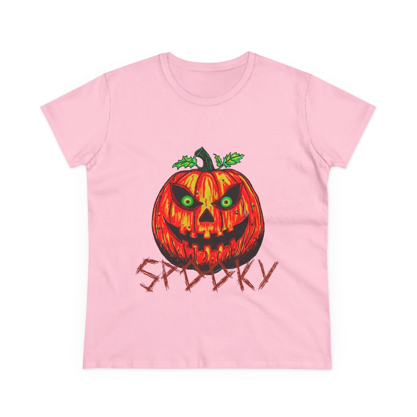 Spooky Jack-o-Lantern Women's Midweight Cotton Tee