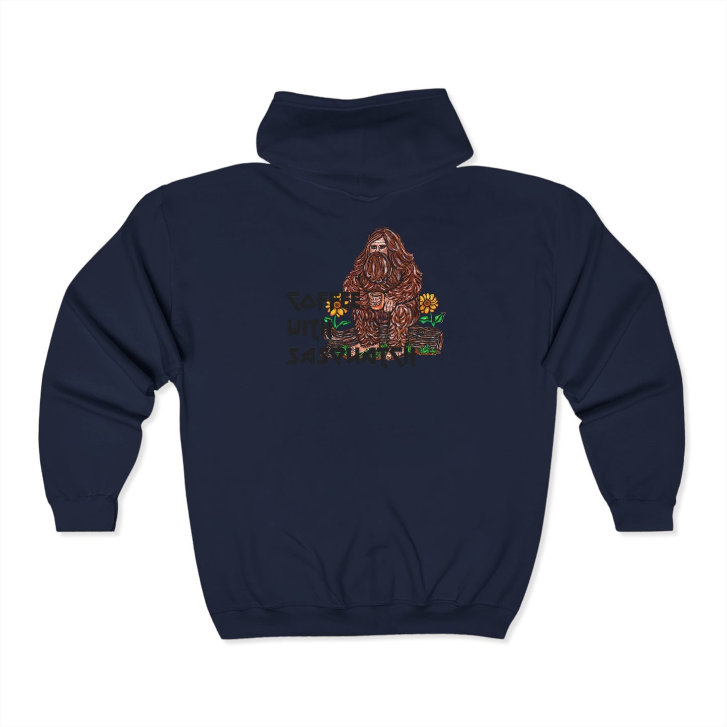 Coffee with Sasquatch Unisex Heavy Blend™ Full Zip Hooded Sweatshirt