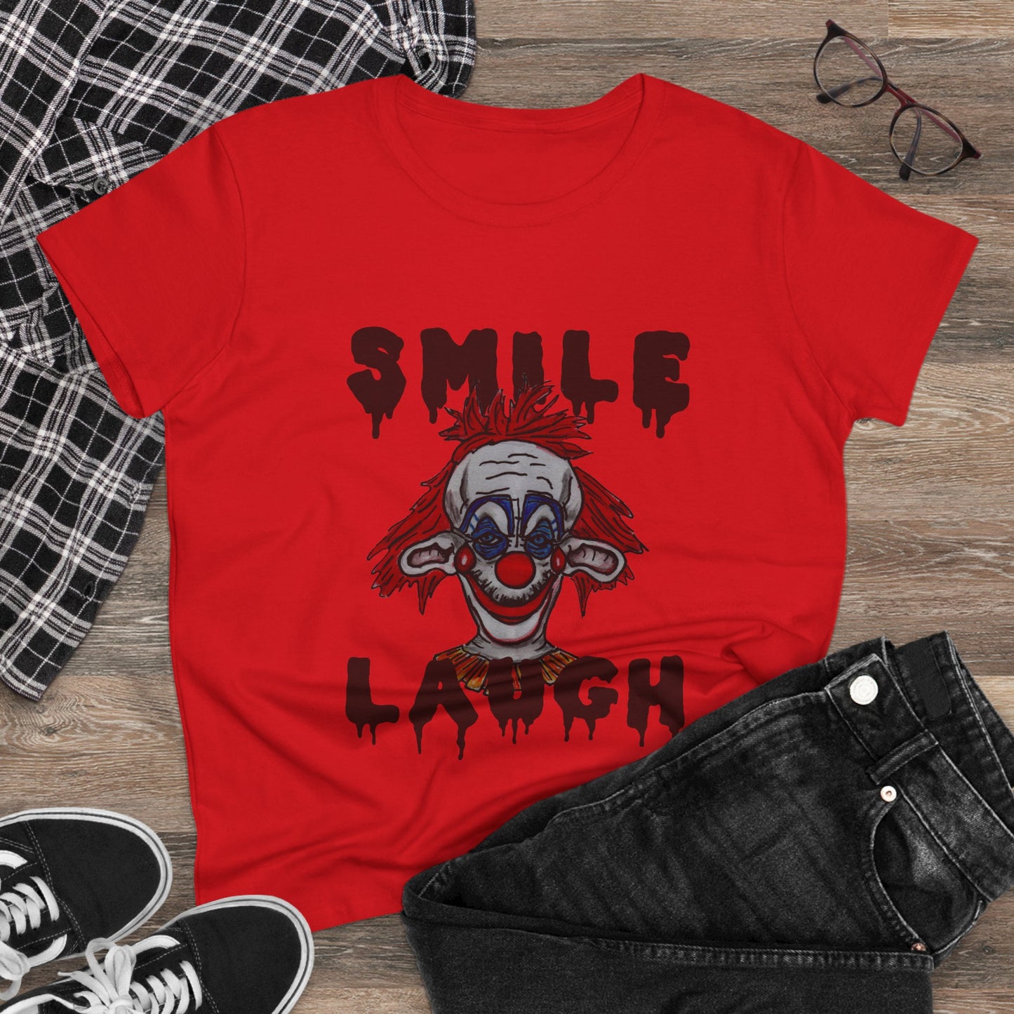 Smile, Laugh Women's Midweight Cotton Tee