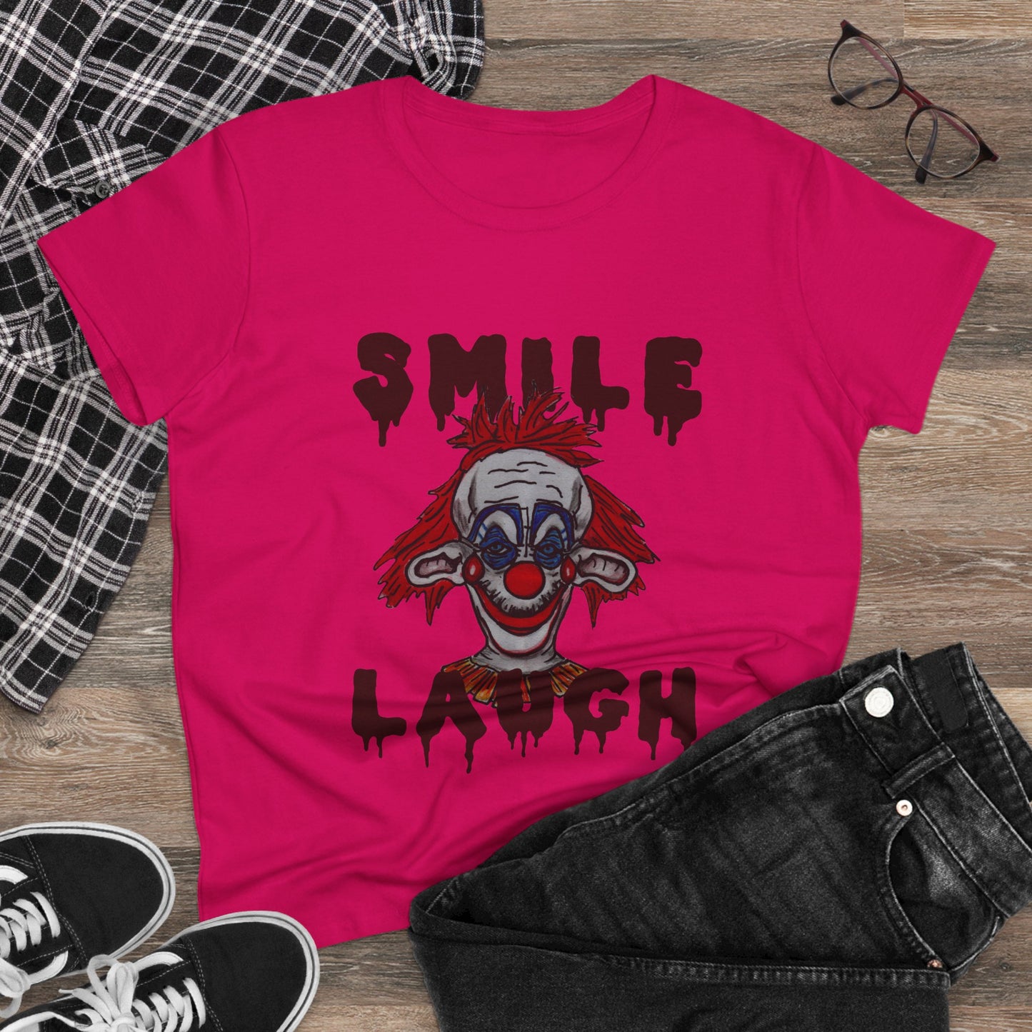Smile, Laugh Women's Midweight Cotton Tee