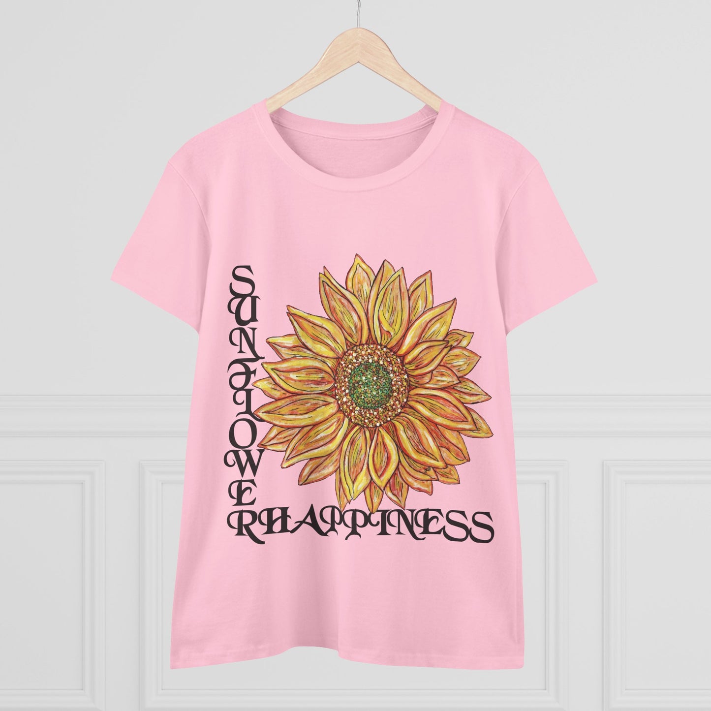 Sunflower and Happiness Women's Midweight Cotton Tee