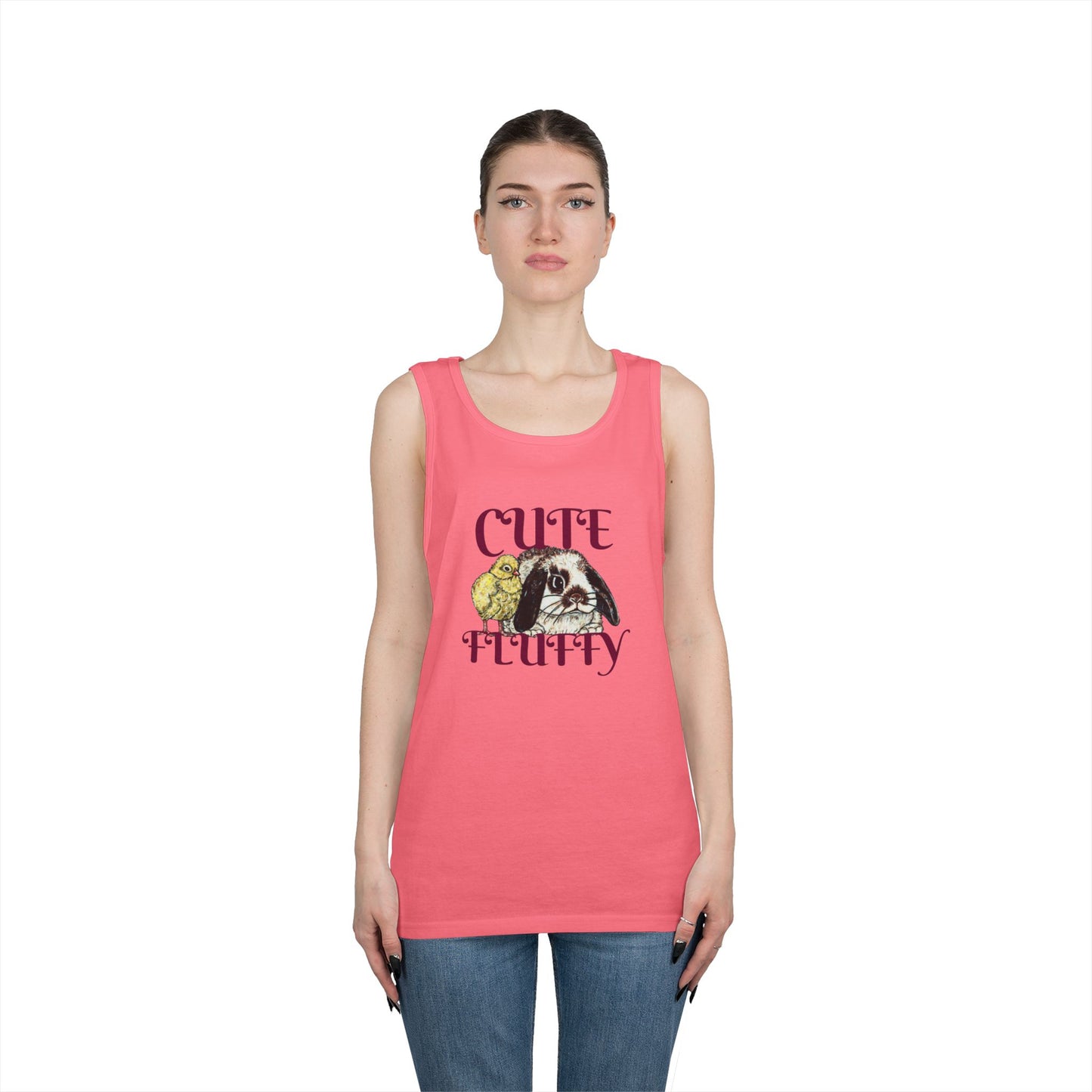 Cute and Fluffy Unisex Heavy Cotton Tank Top