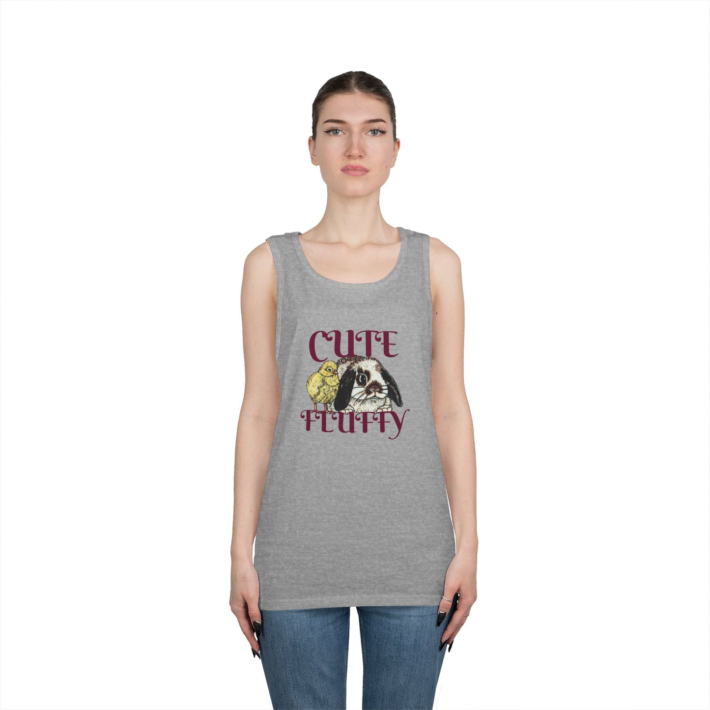 Cute and Fluffy Unisex Heavy Cotton Tank Top