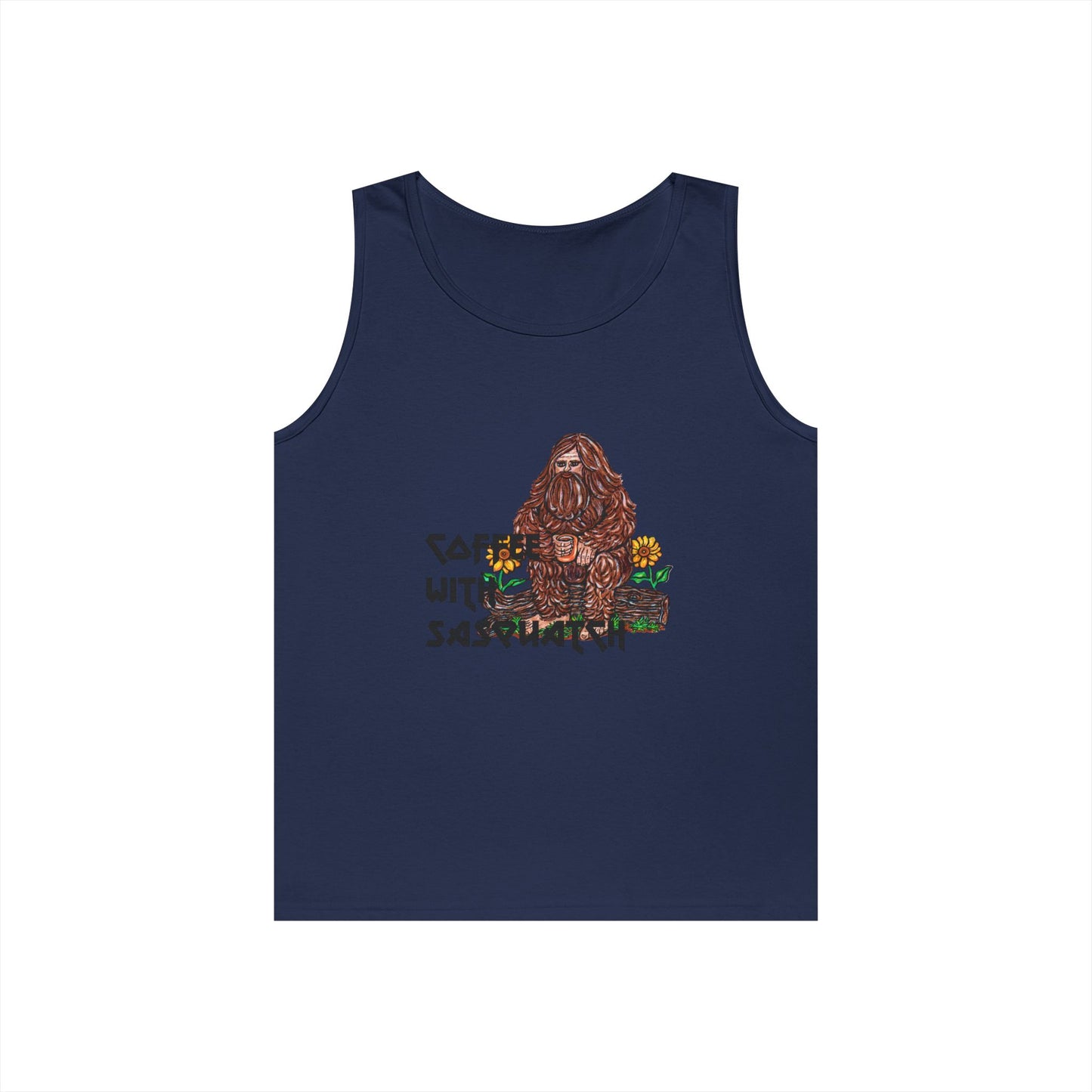 Coffee With Sasquatch Unisex Heavy Cotton Tank Top