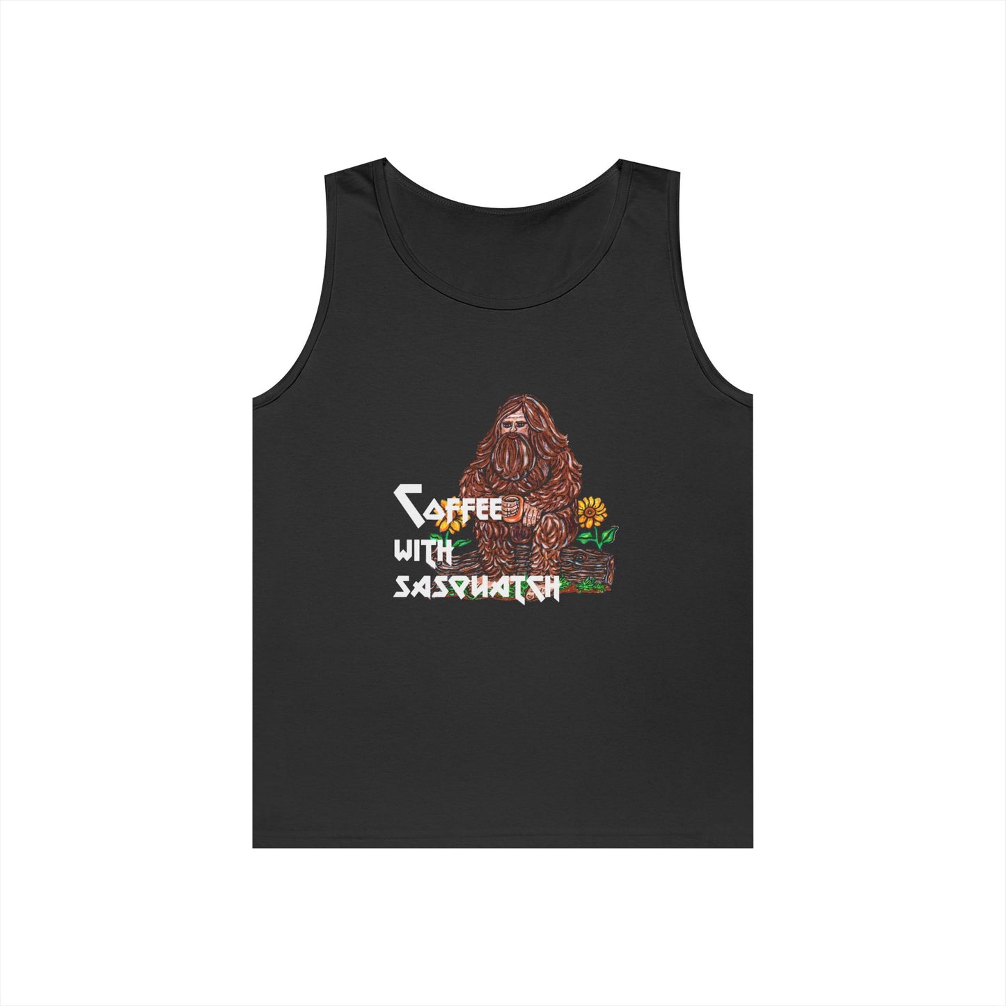 Coffee With Sasquatch Unisex Heavy Cotton Tank Top
