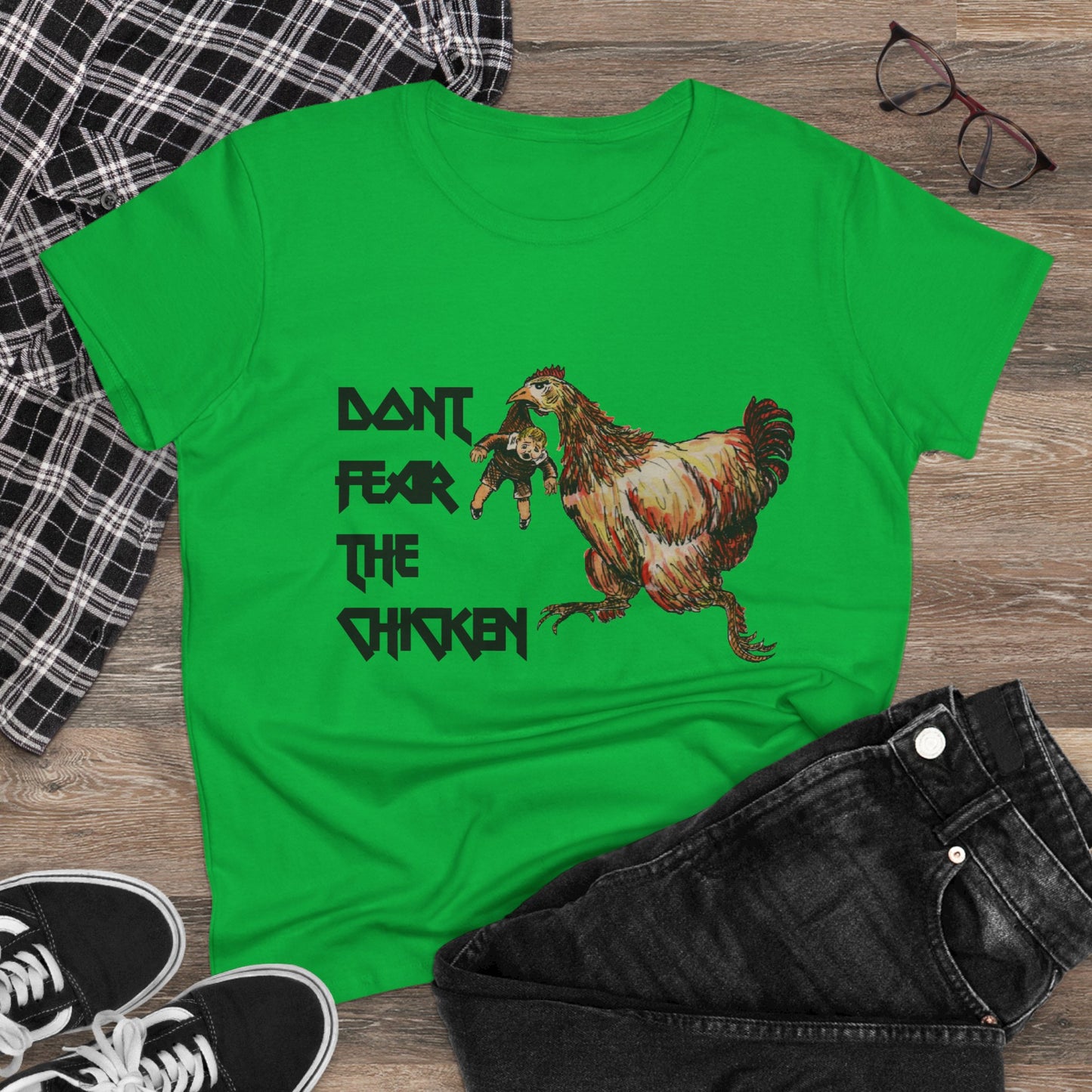 Don't Fear the Chicken Women's Midweight Cotton Tee