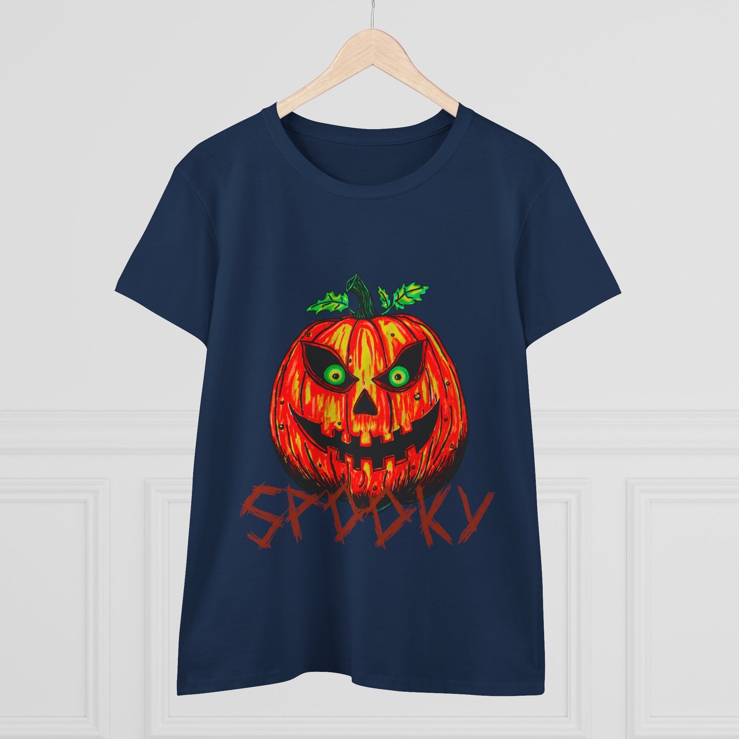 Spooky Jack-o-Lantern Women's Midweight Cotton Tee