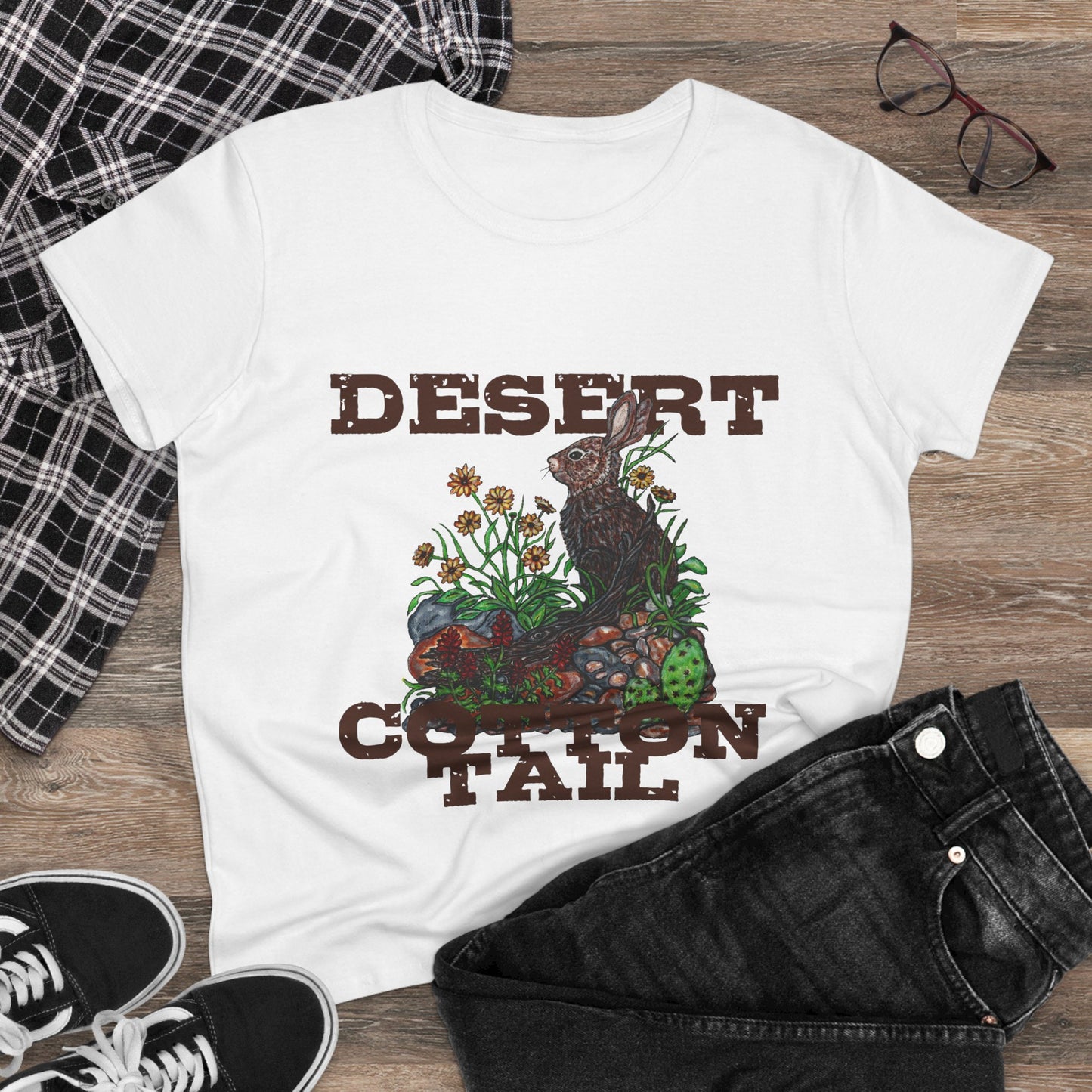 Desert Cottontail Women's Midweight Cotton Tee