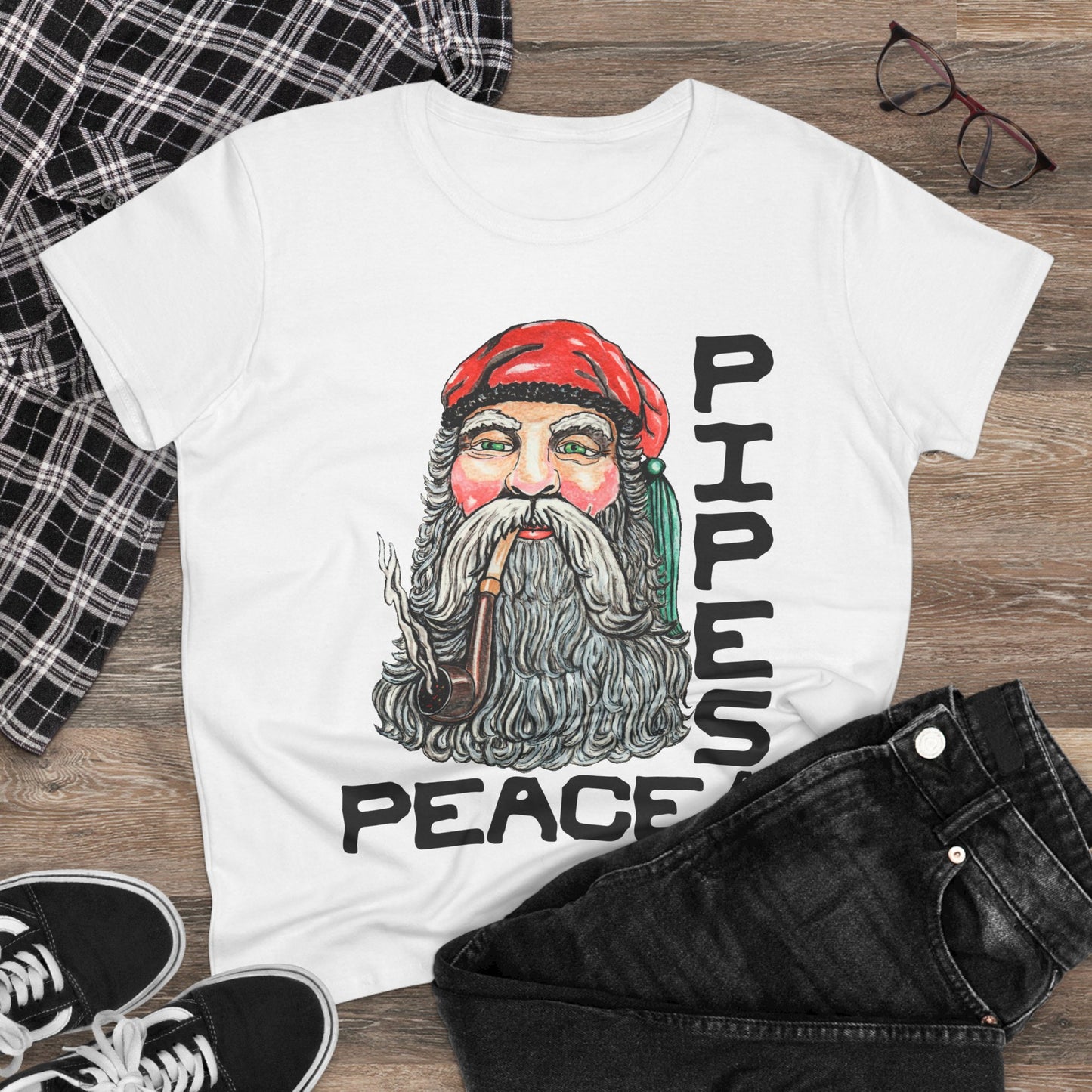 Pipes and Peace Women's Midweight Cotton Tee