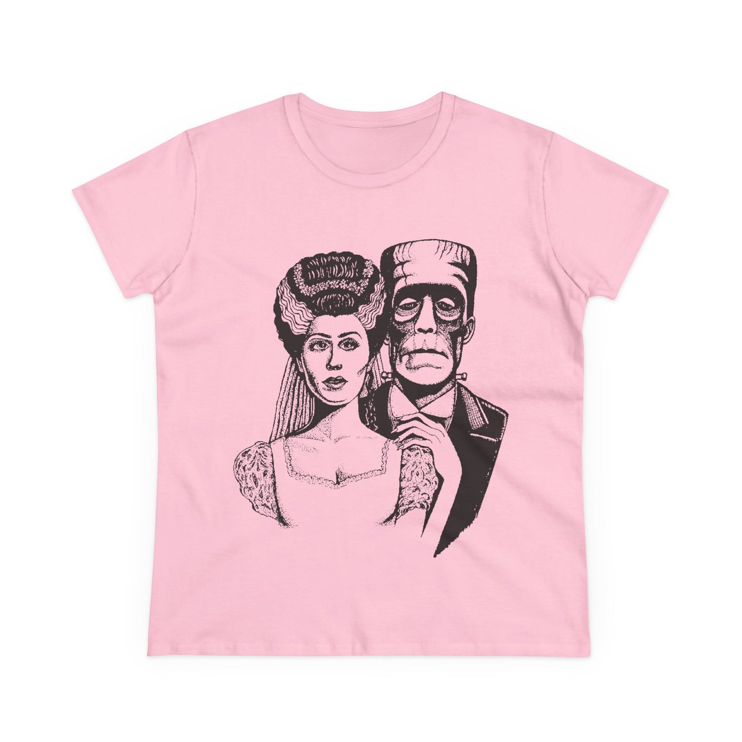 Frankenstein and Bride Women's Midweight Cotton Tee