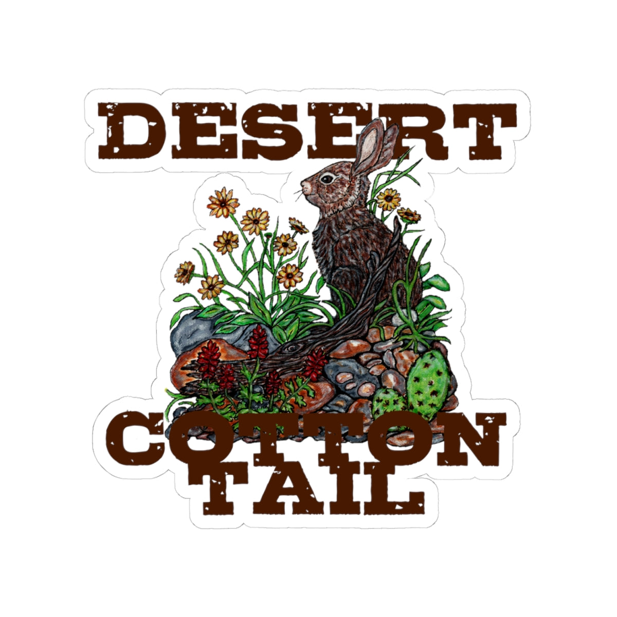 Desert Cottontail Kiss-Cut Stickers