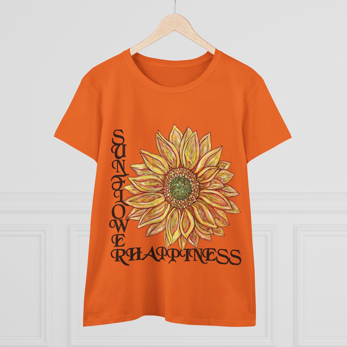 Sunflower and Happiness Women's Midweight Cotton Tee