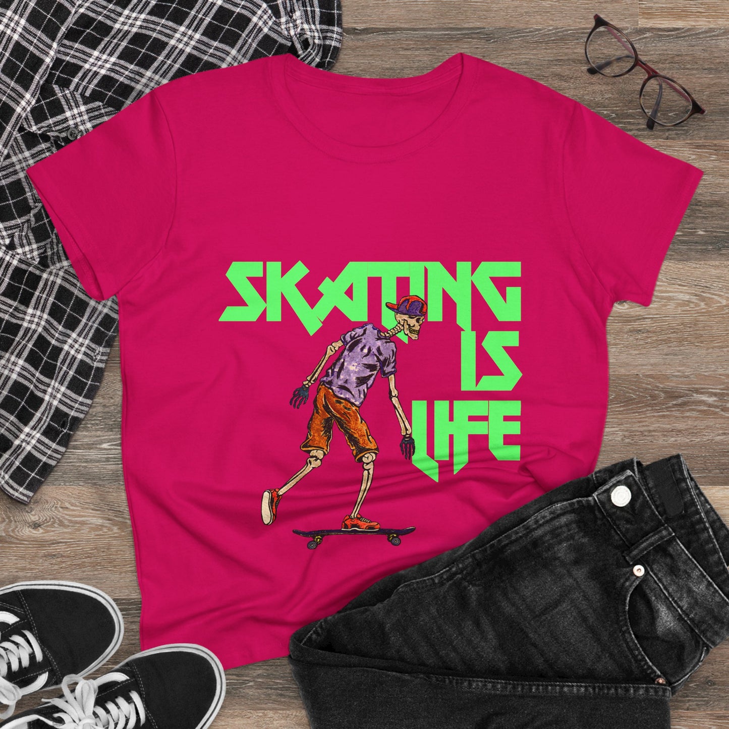 Skating is Life Women's Midweight Cotton Tee