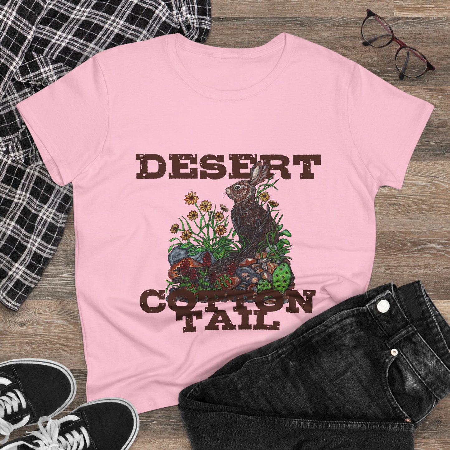 Desert Cottontail Women's Midweight Cotton Tee