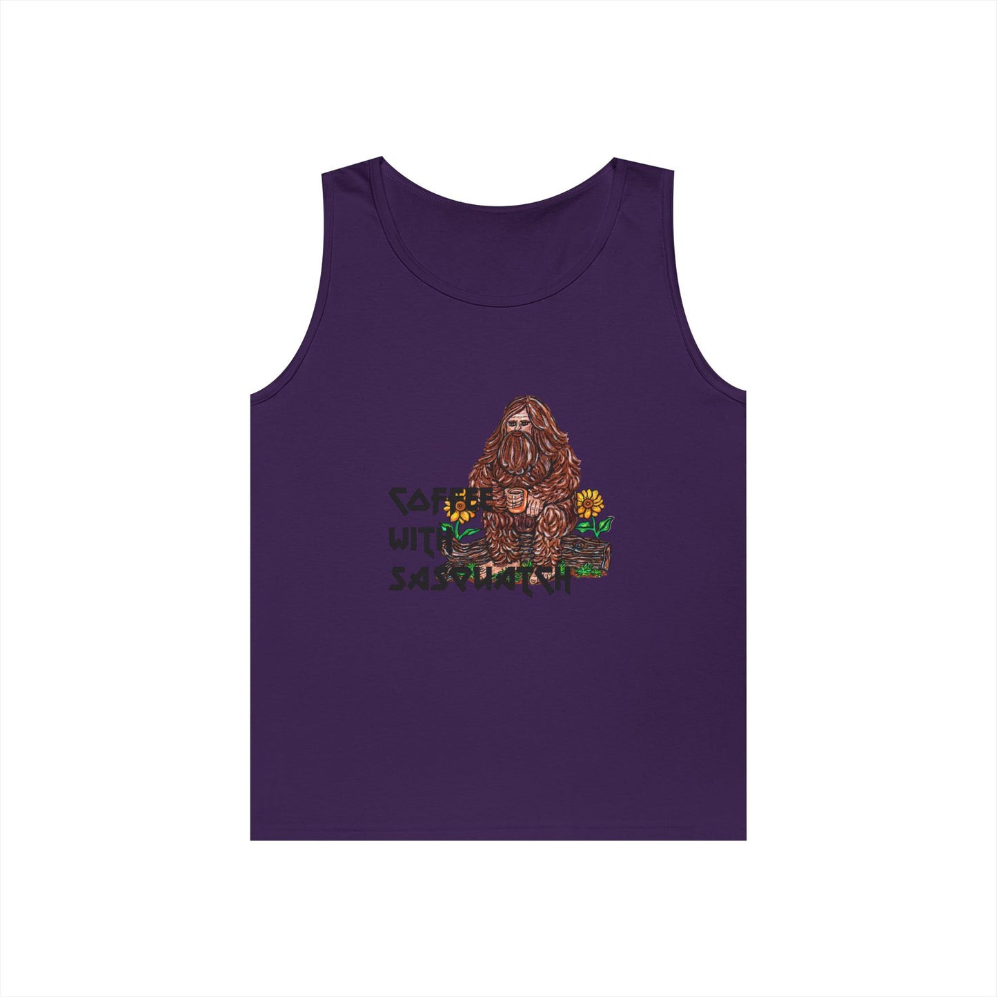 Coffee With Sasquatch Unisex Heavy Cotton Tank Top