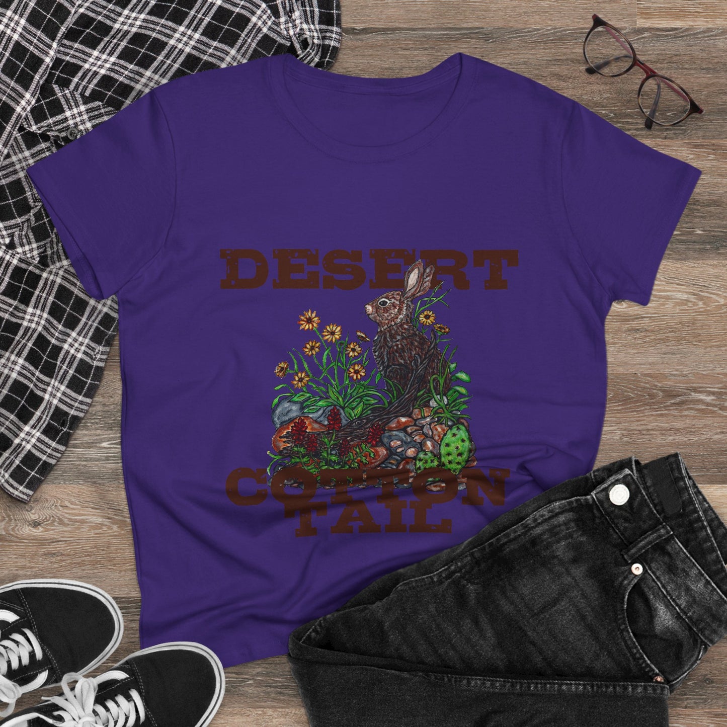 Desert Cottontail Women's Midweight Cotton Tee
