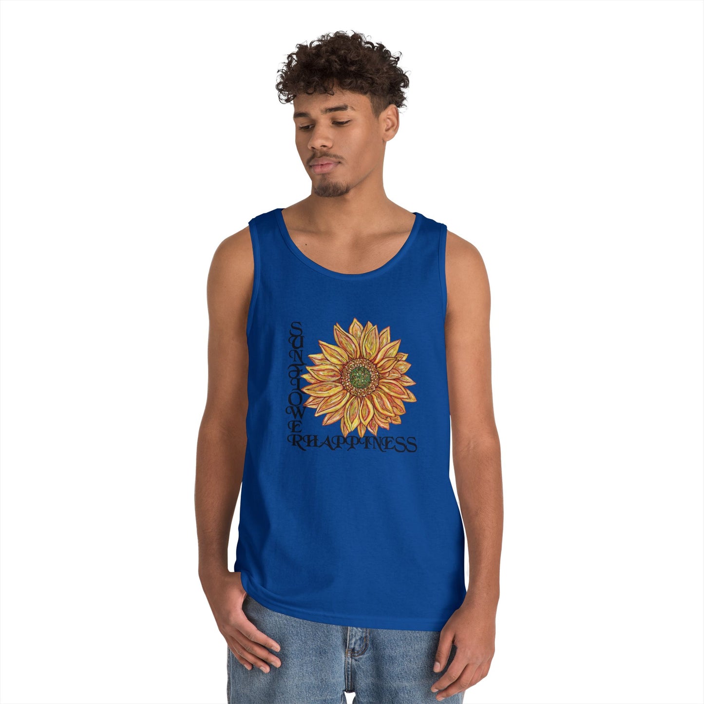 Sunflowers and Happiness Unisex Heavy Cotton Tank Top