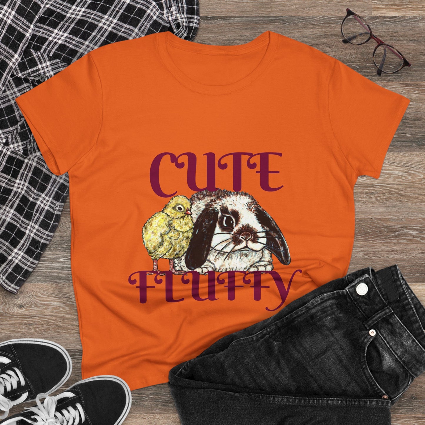 Cute and Fluffy Women's Midweight Cotton Tee
