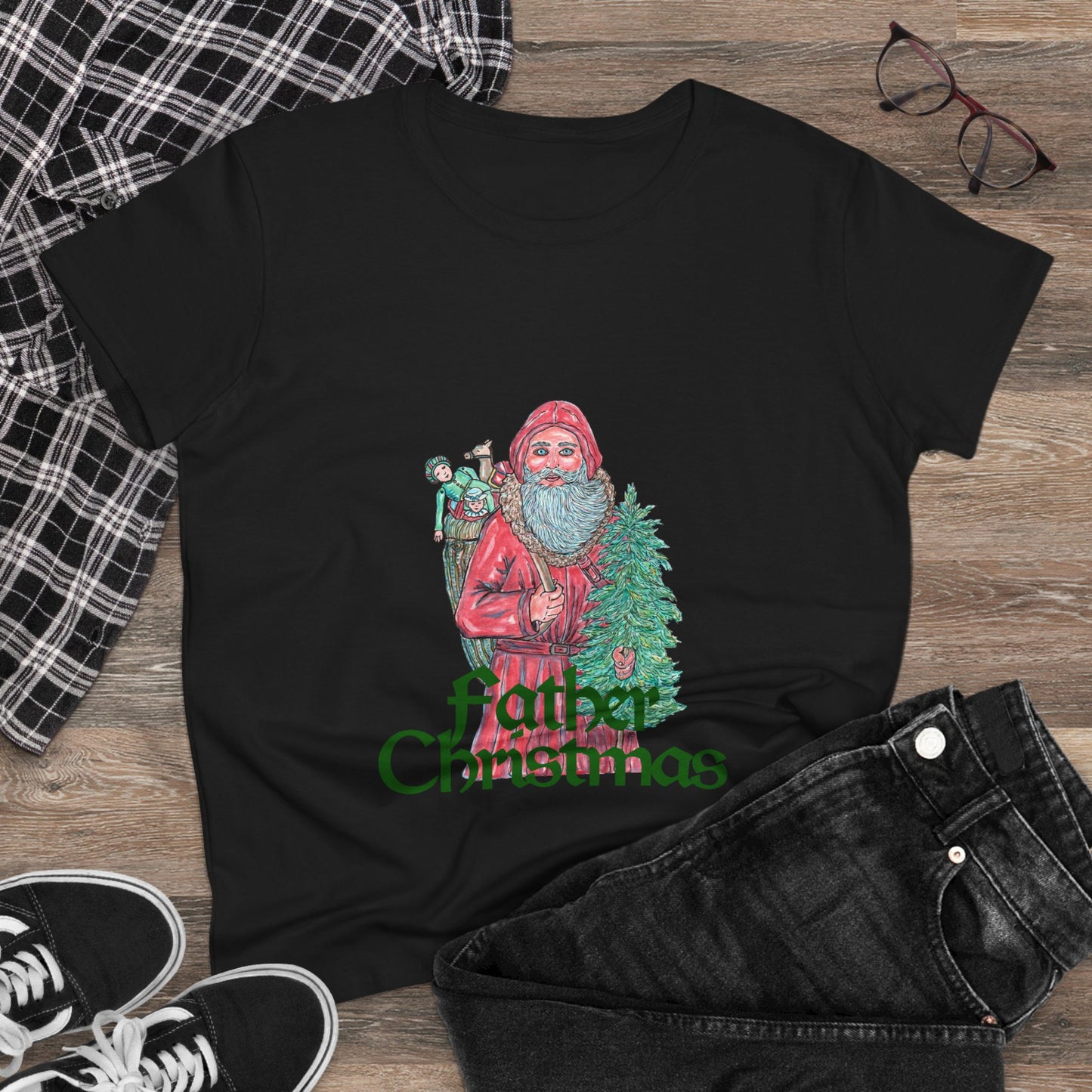 Father Christmas Women's Midweight Cotton Tee