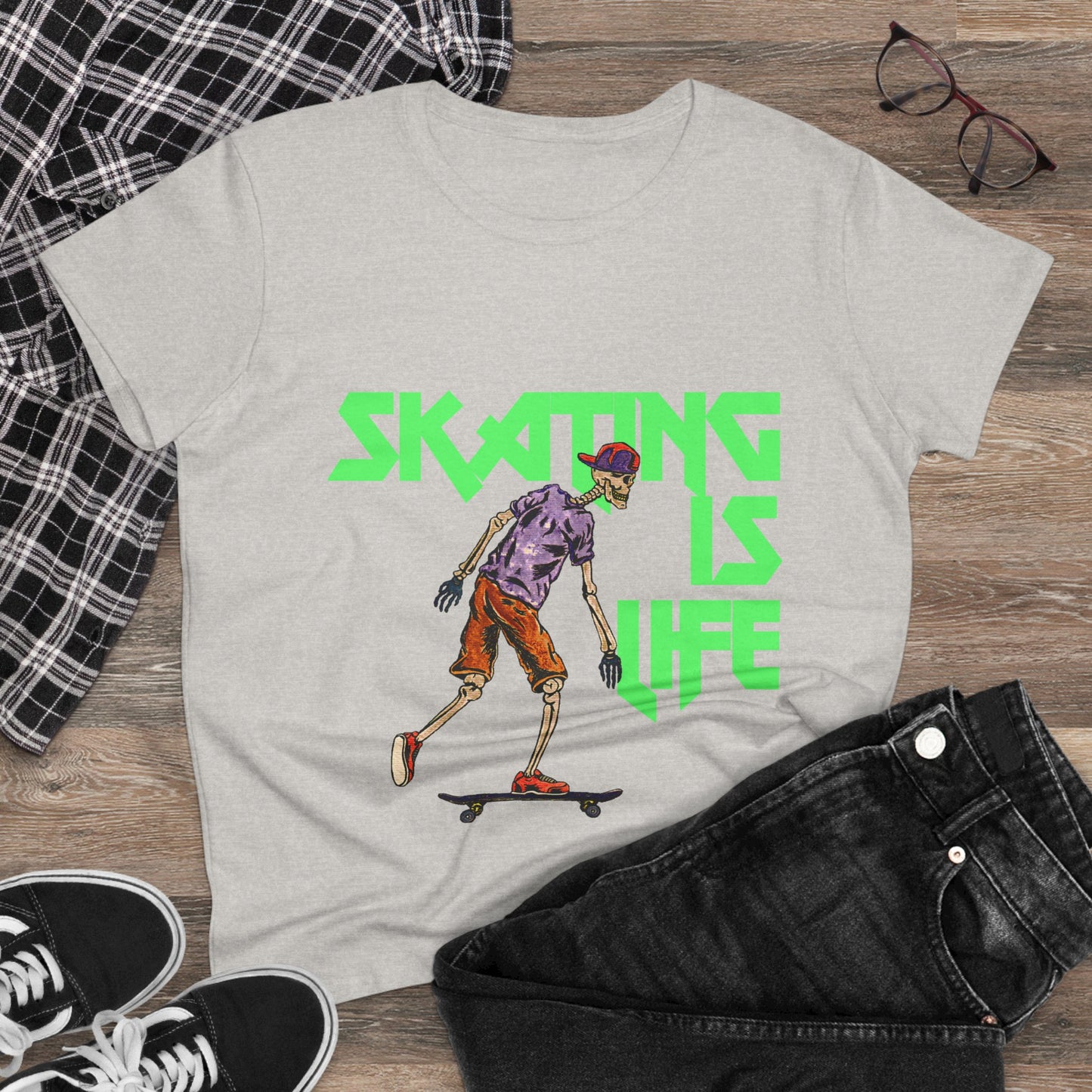 Skating is Life Women's Midweight Cotton Tee