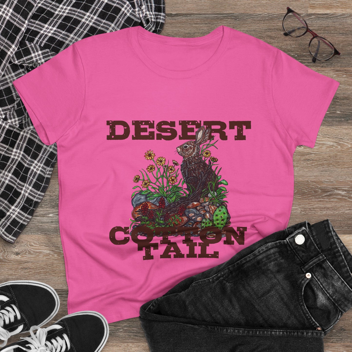 Desert Cottontail Women's Midweight Cotton Tee
