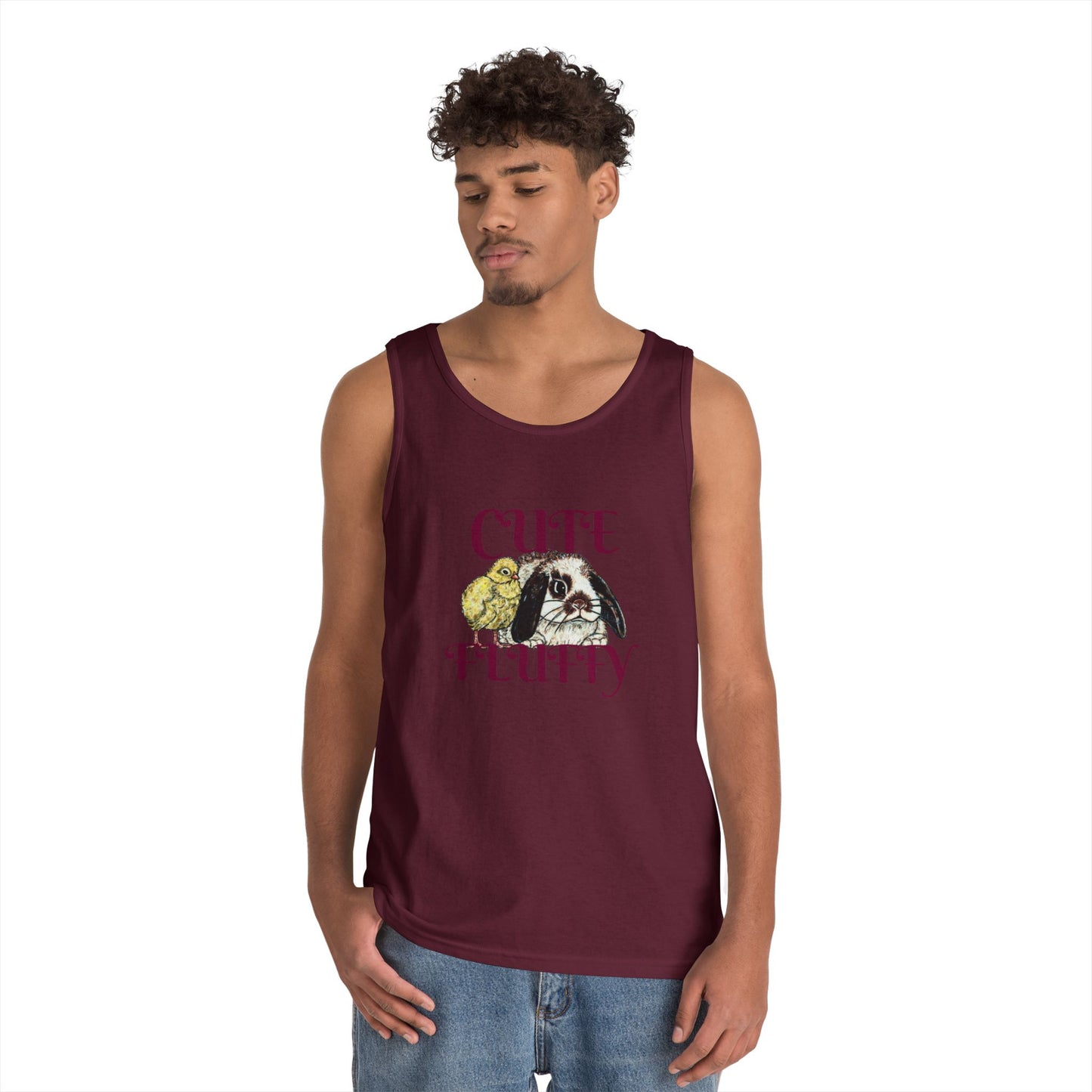 Cute and Fluffy Unisex Heavy Cotton Tank Top