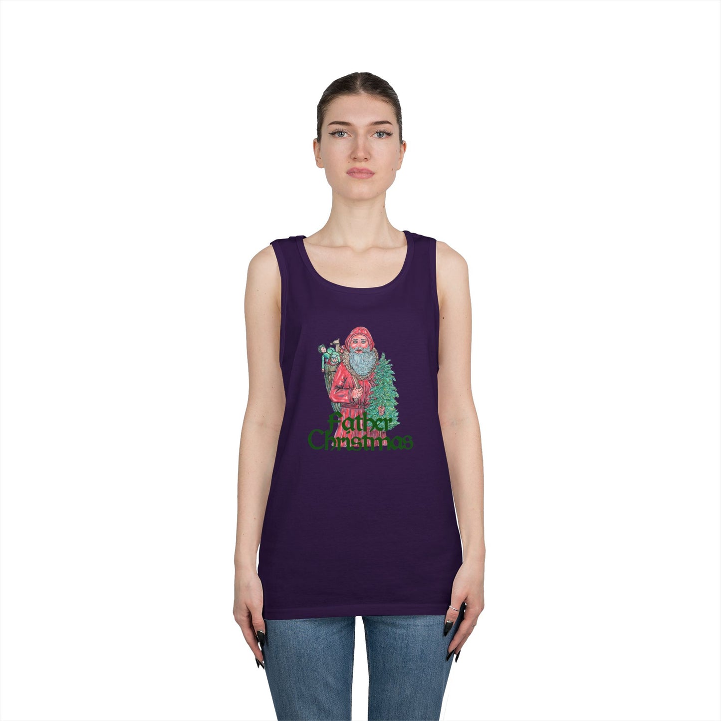Father Christmas Unisex Heavy Cotton Tank Top