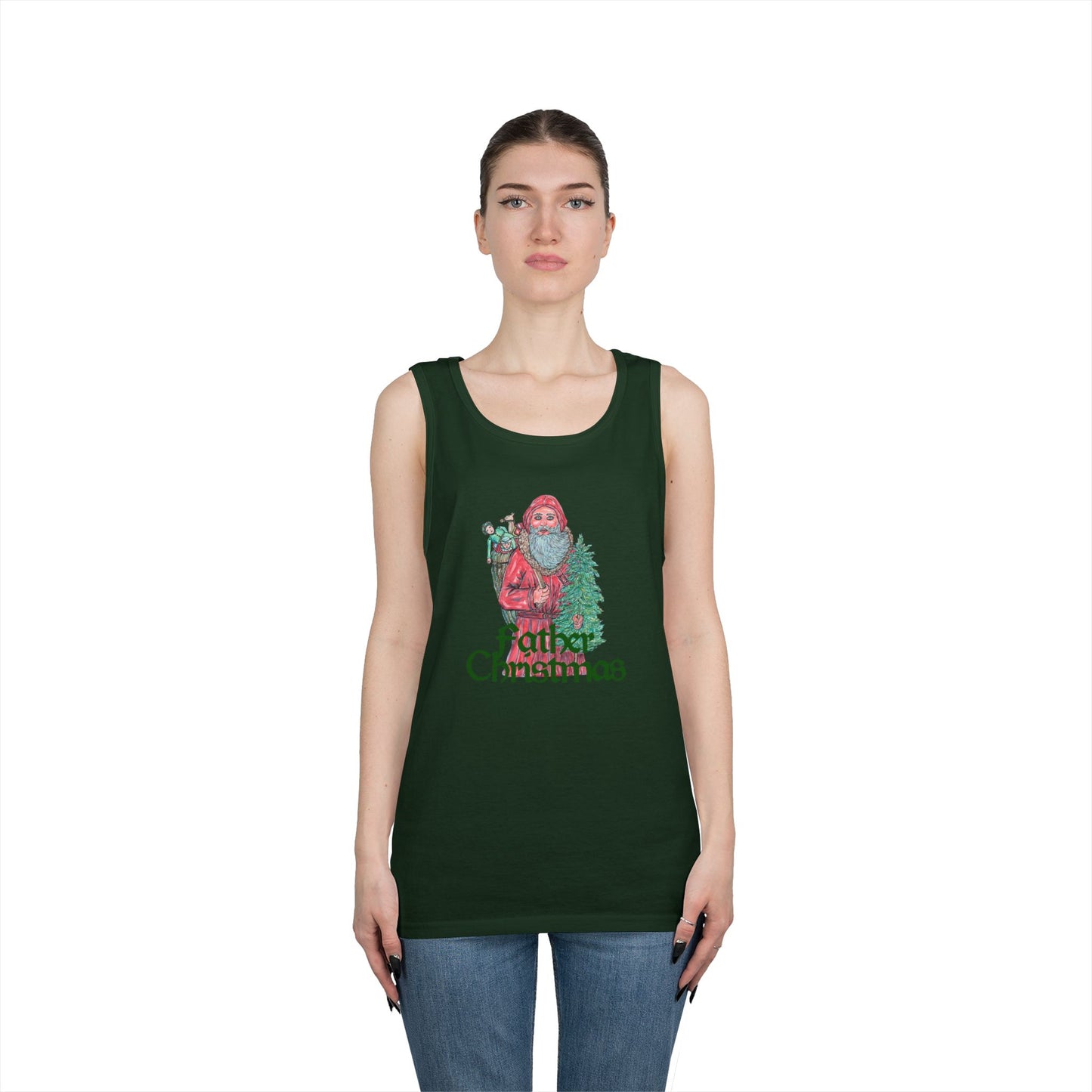 Father Christmas Unisex Heavy Cotton Tank Top