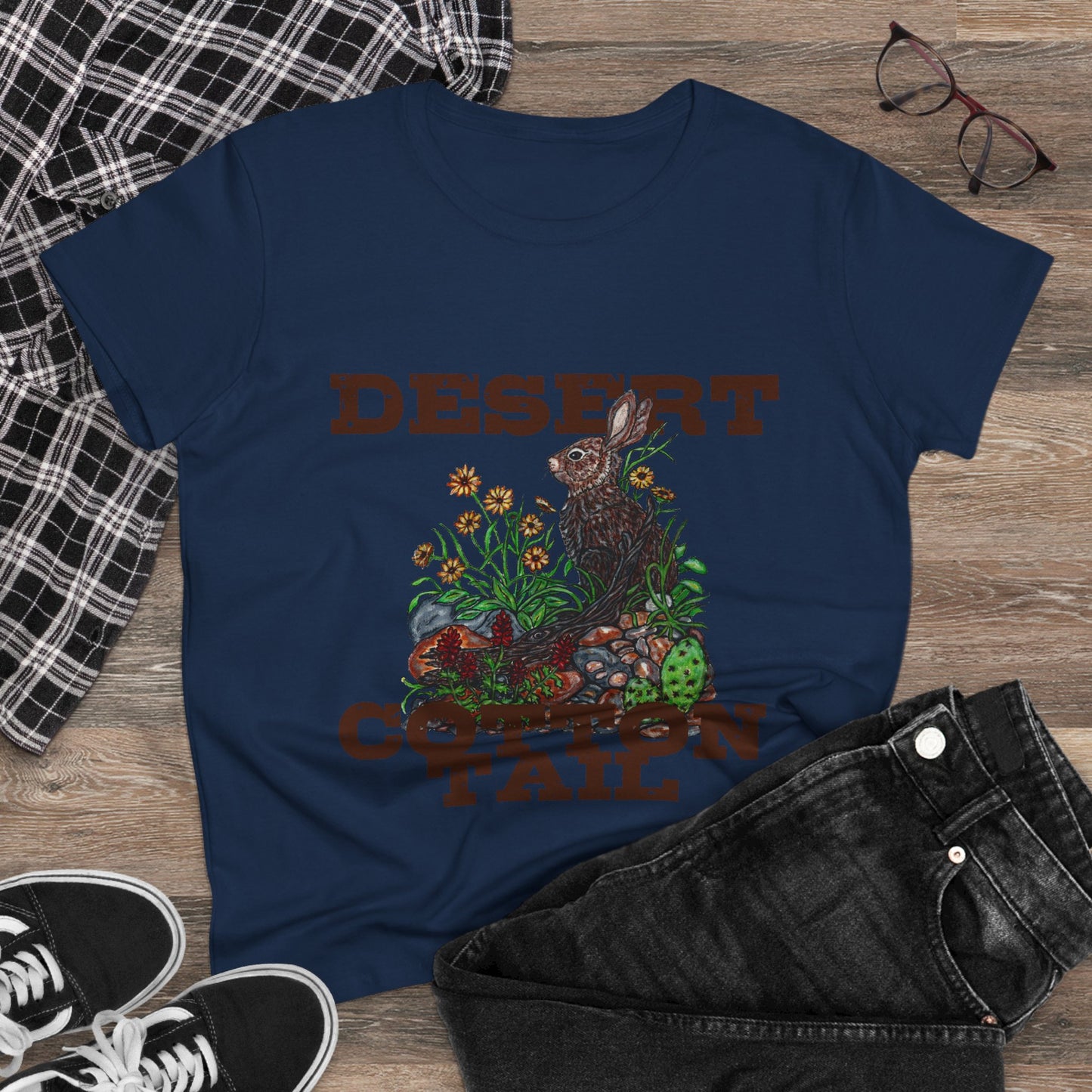Desert Cottontail Women's Midweight Cotton Tee